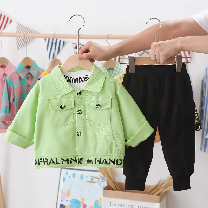 3-piece Letter Pattern Coat & Sweatshirt & Pants for Children Boy