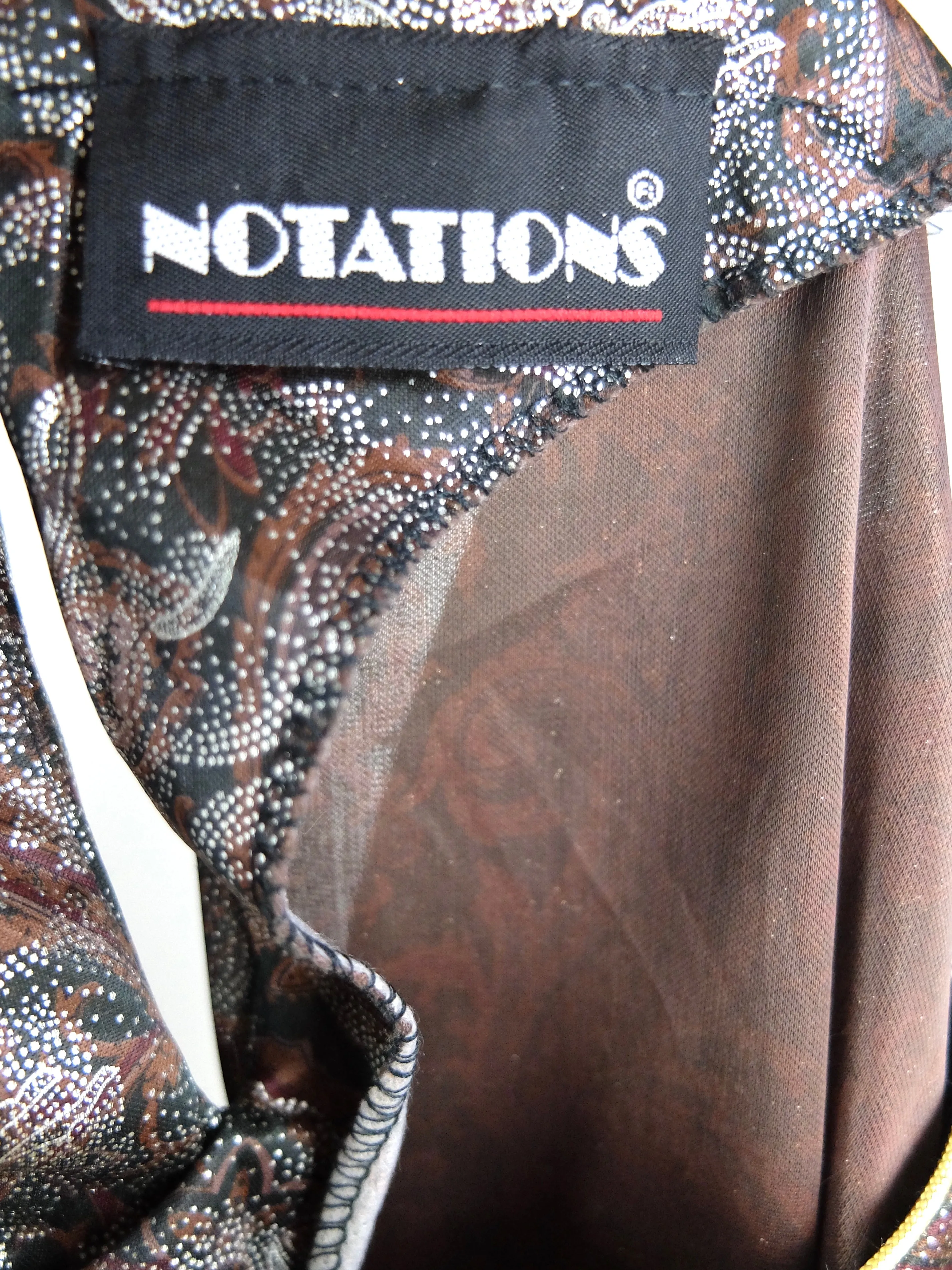 80s Silky Floral Abstract Long Sleeve Pullover Disco Blouse