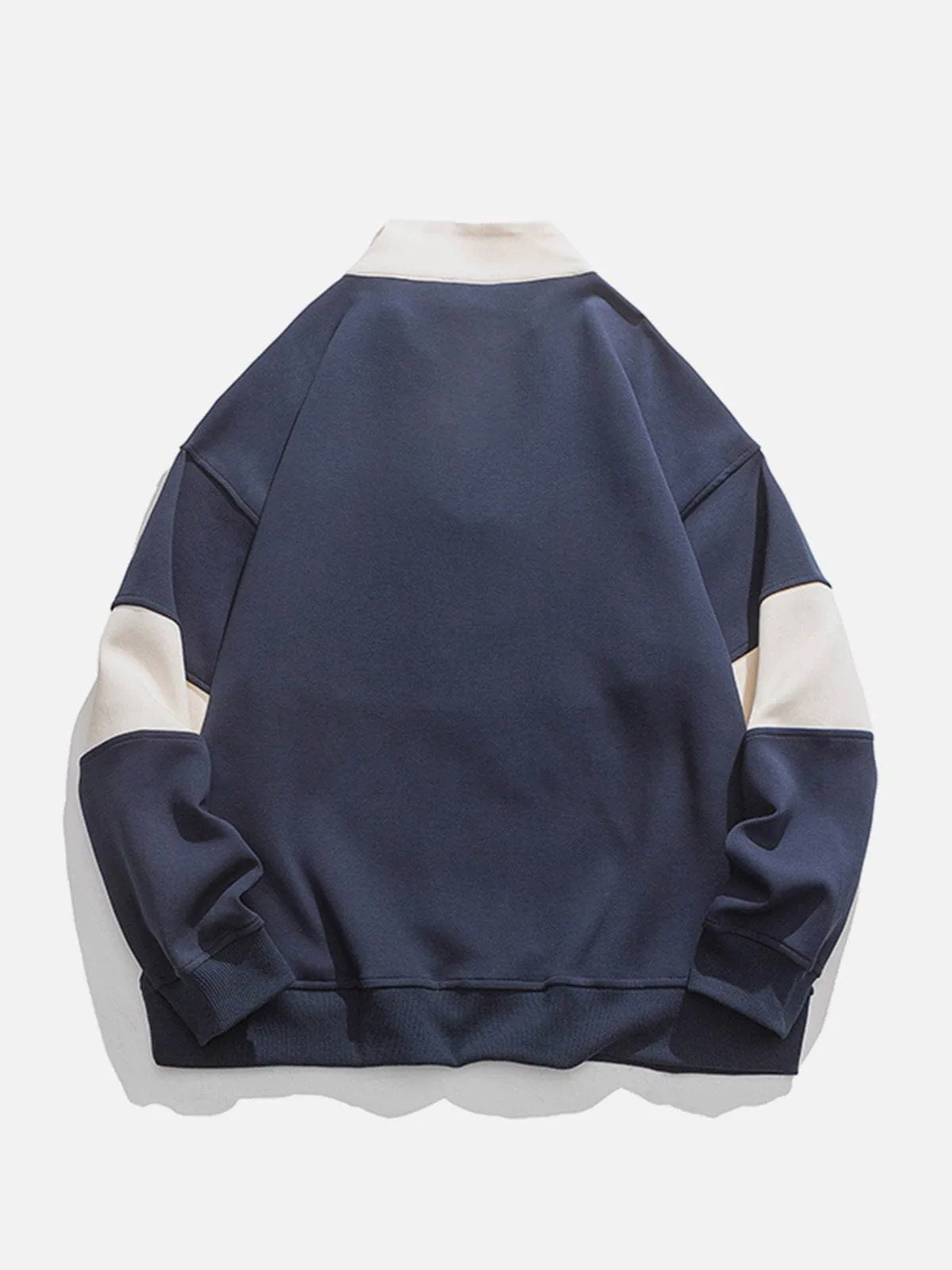 Aelfric Eden Stand Collar Patchwork Sweatshirt