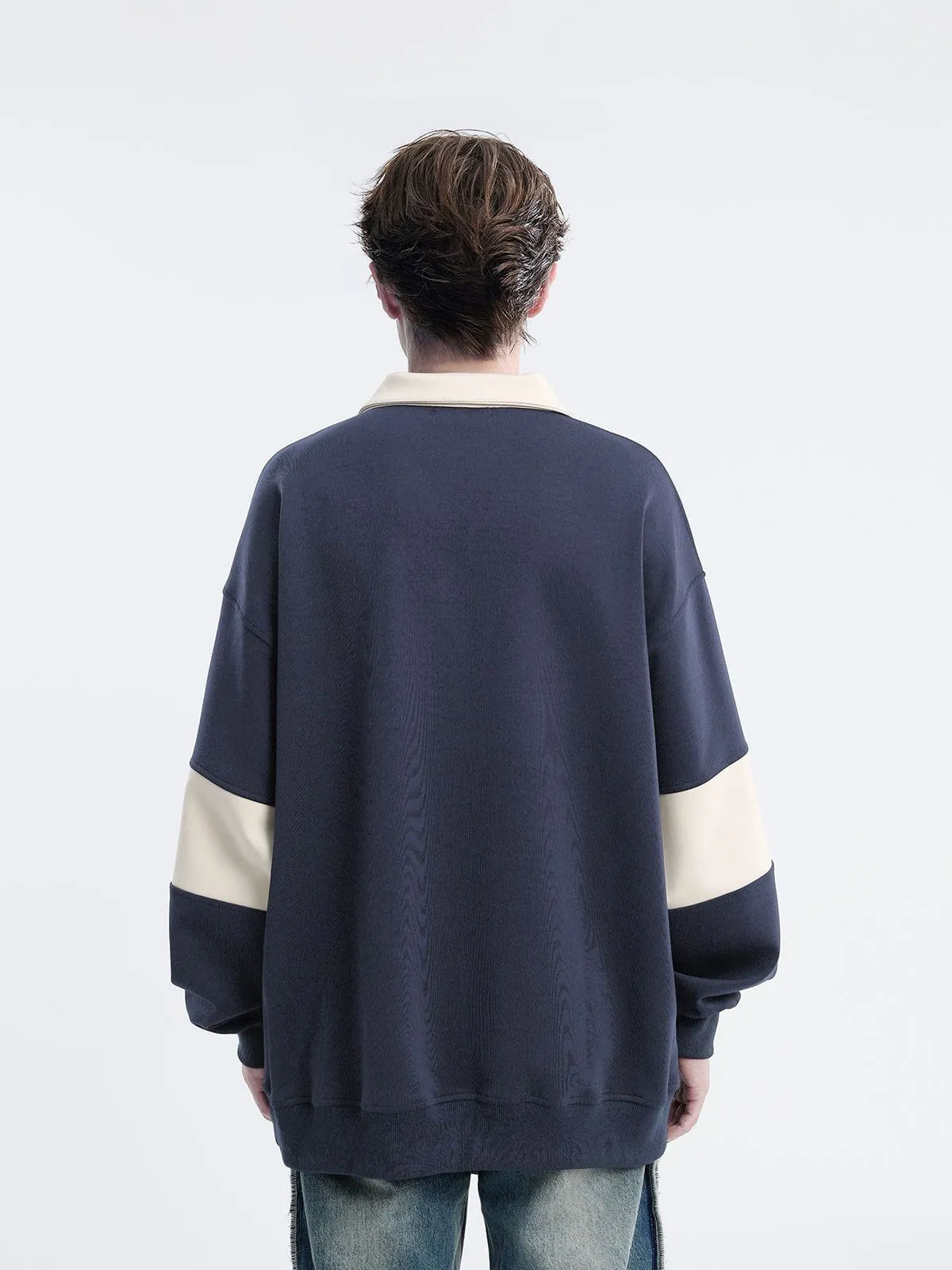 Aelfric Eden Stand Collar Patchwork Sweatshirt