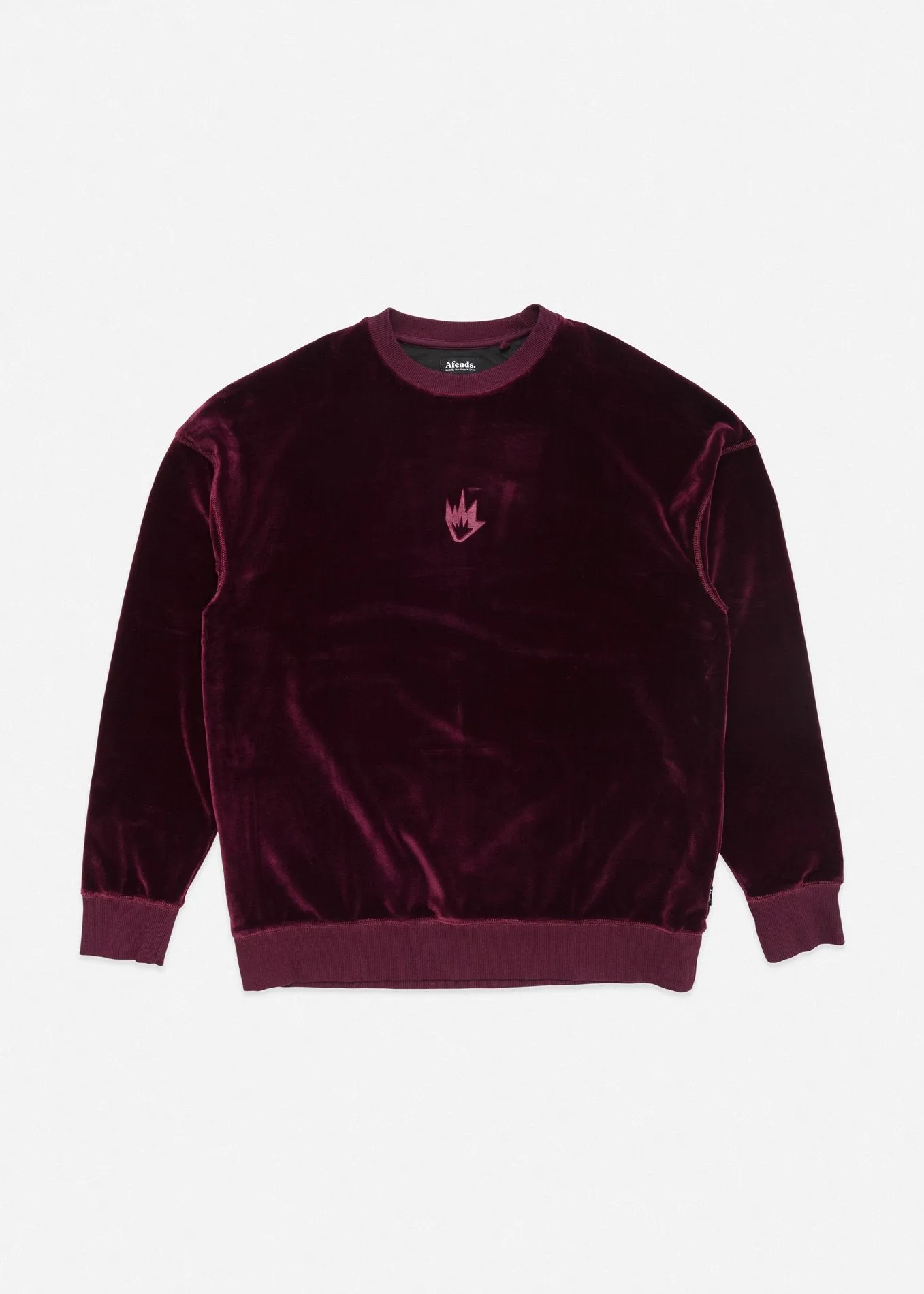 Afends Mens Velour Flame - Relaxed Crew Neck