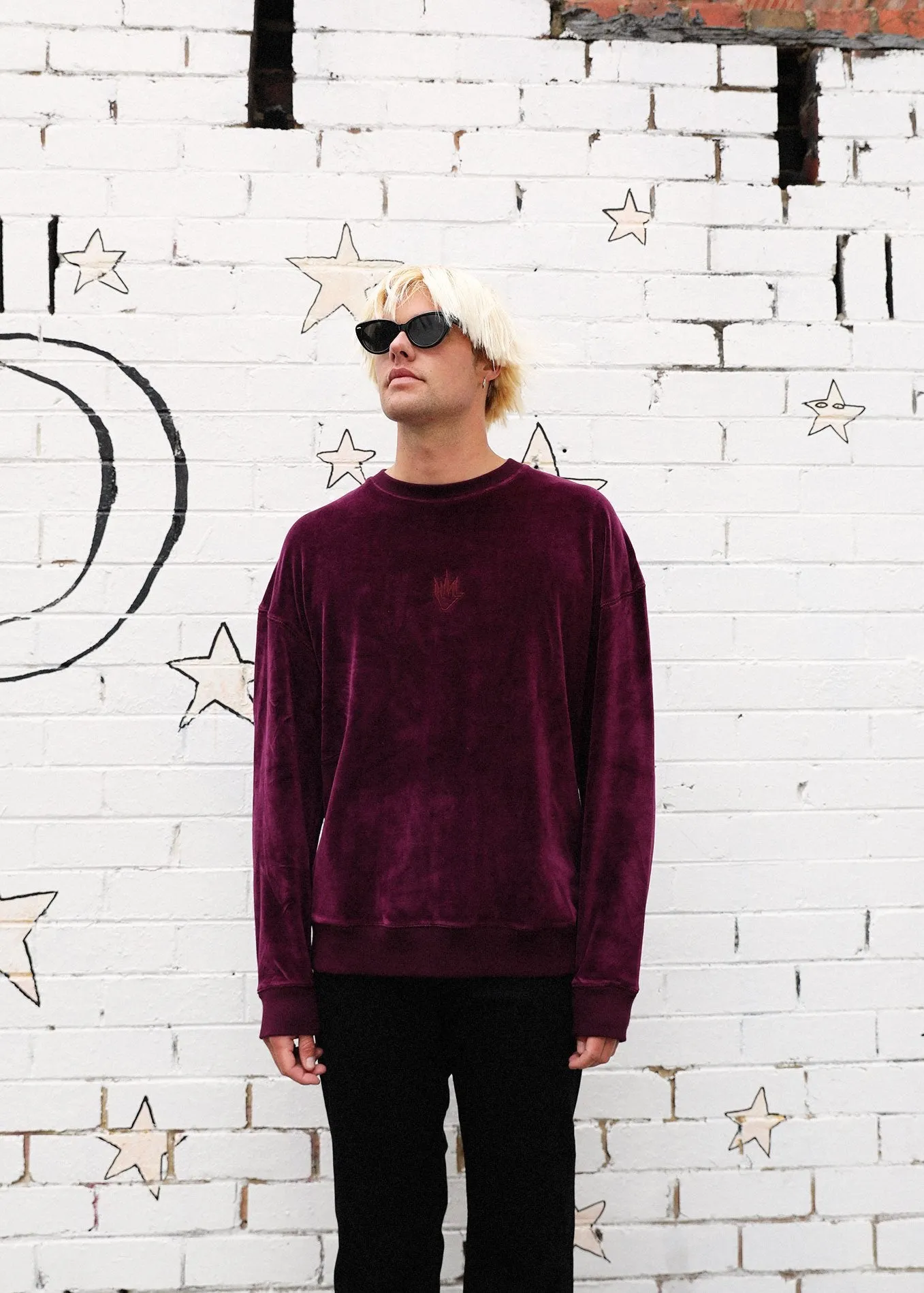 Afends Mens Velour Flame - Relaxed Crew Neck
