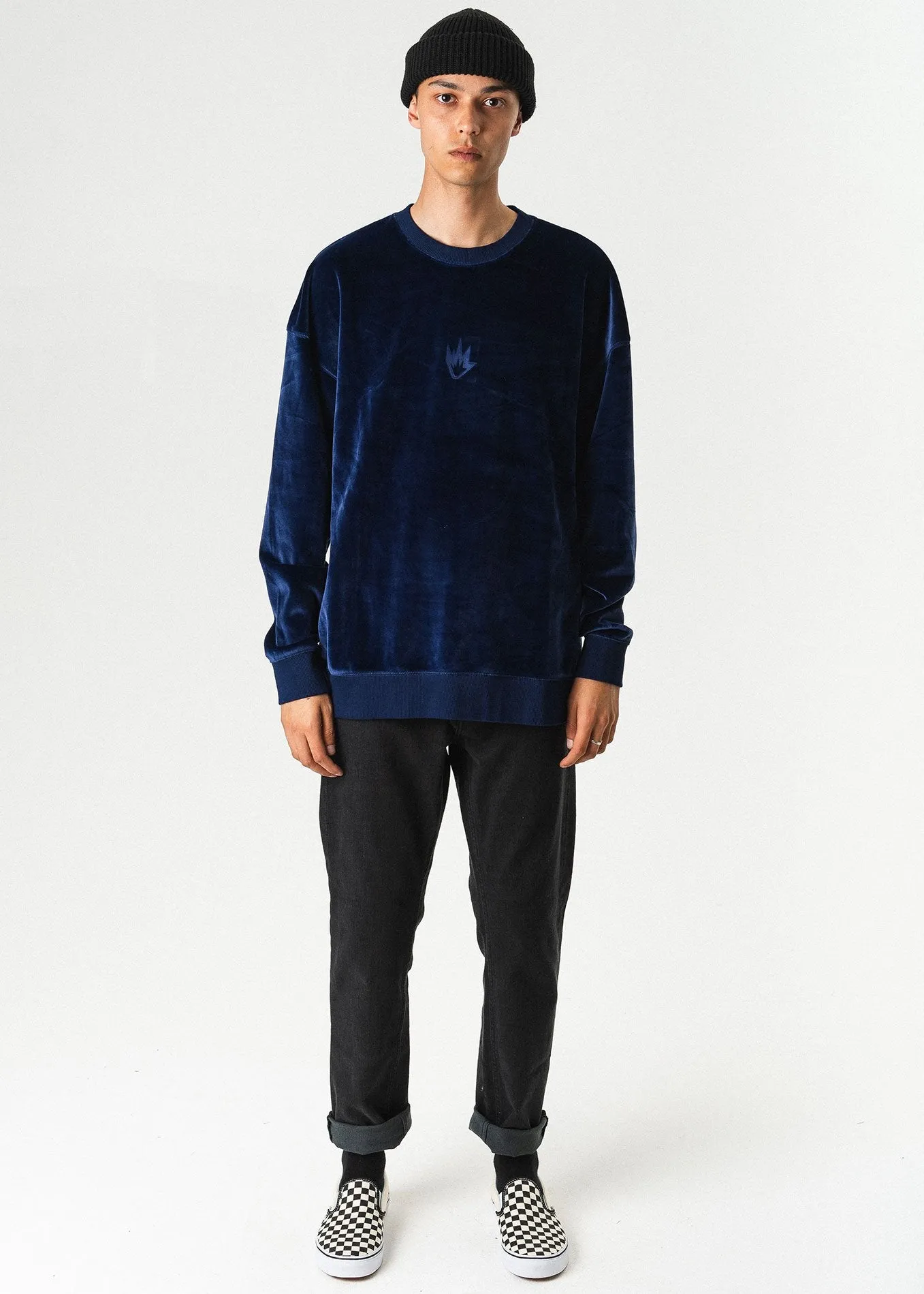 Afends Mens Velour Flame - Relaxed Crew Neck