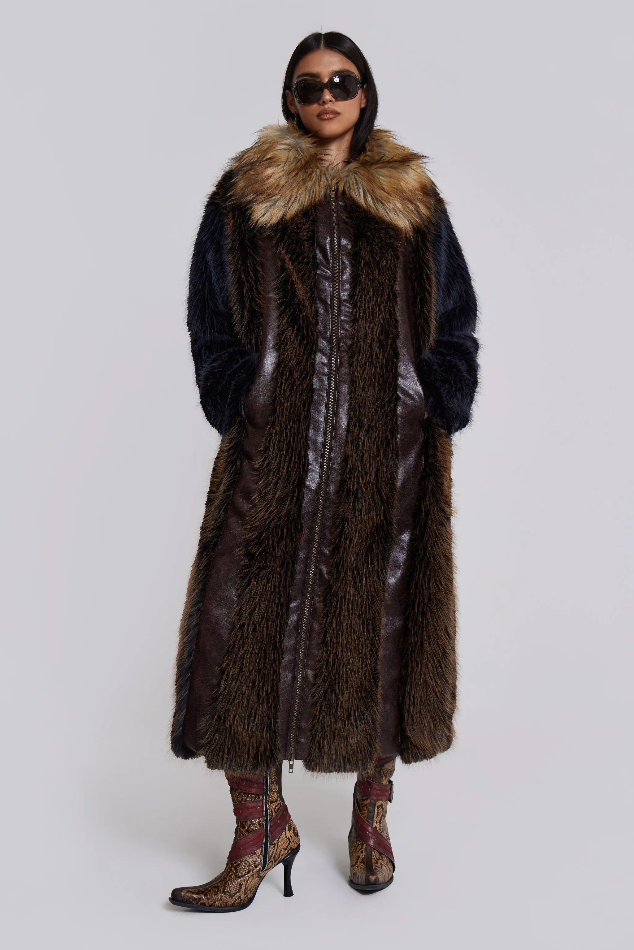 Agatha Brown Faux Fur Coat