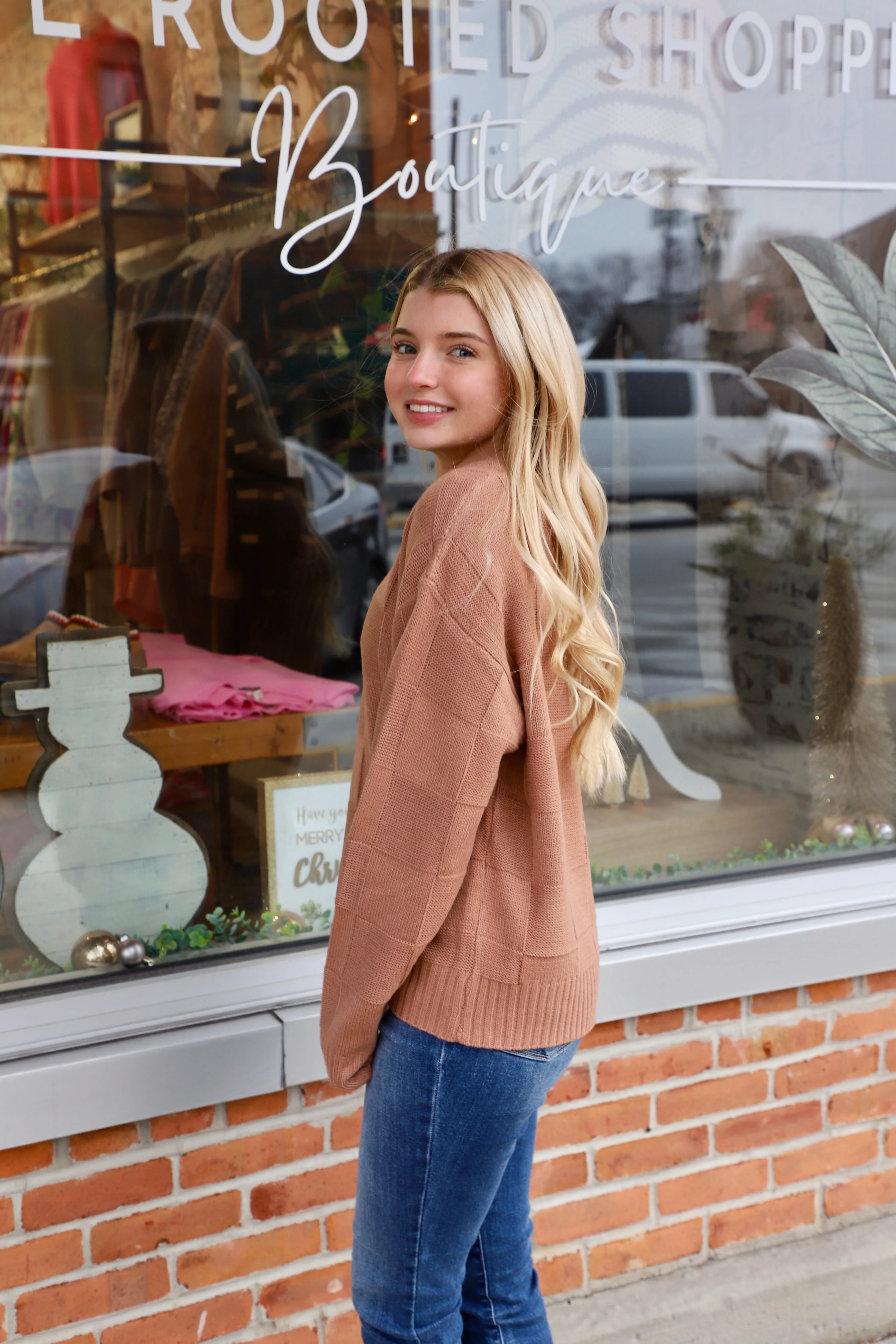 Alexa Checkered Sweater