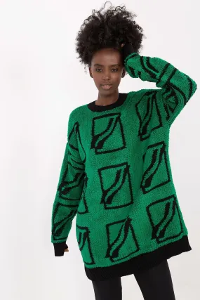 Badu Abstract Print Oversized Pullover Sweater