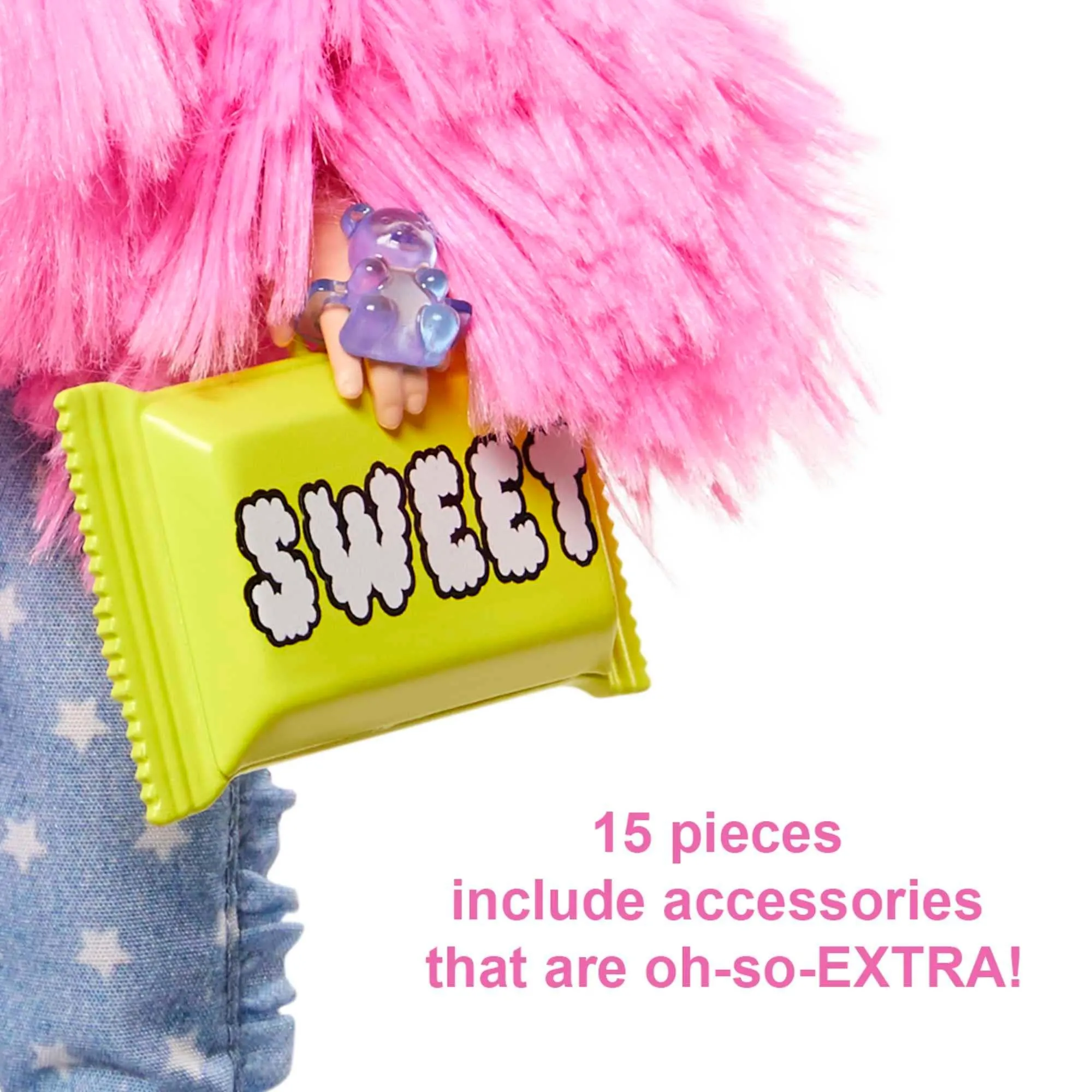 Barbie Extra Doll #3 - Pink Fluffy Coat with Unicorn Pig Pet