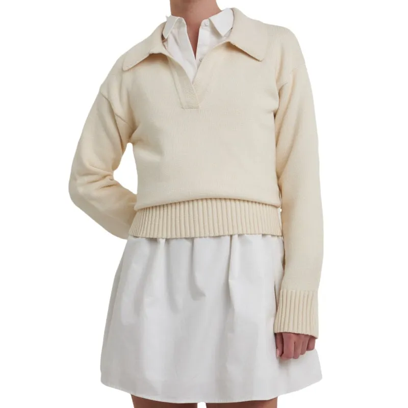 Custom Cashmere Polo Sweater - Women's Luxury Knitted Top