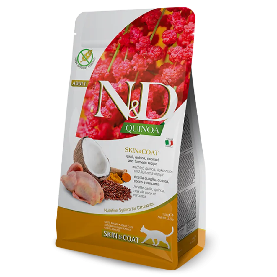 Farmina N&D Quinoa Skin and Coat Quail Dry Cat Food 3.3 lbs