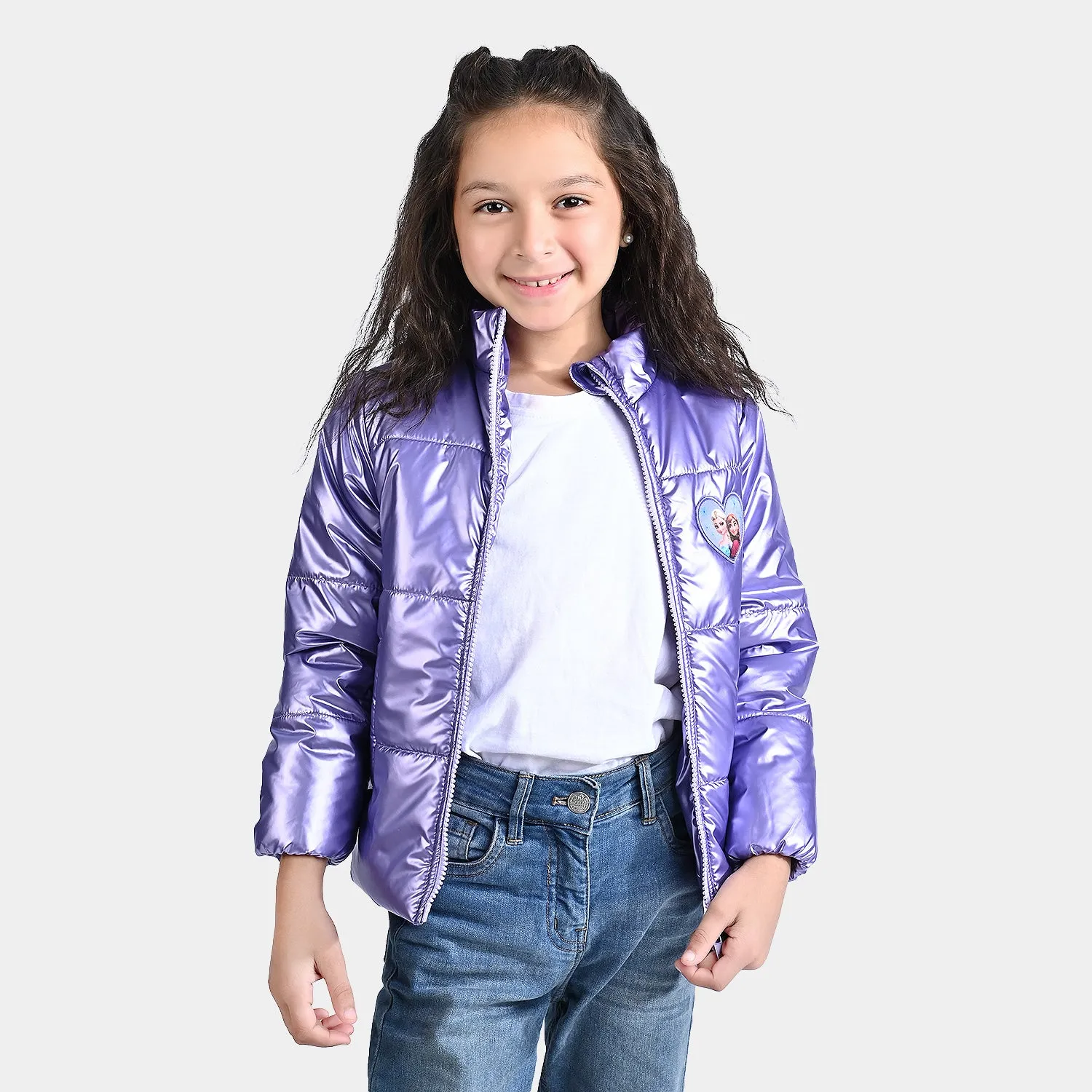 Girls Mix taffeta Quilted Jacket Elsa & Enna-Purple