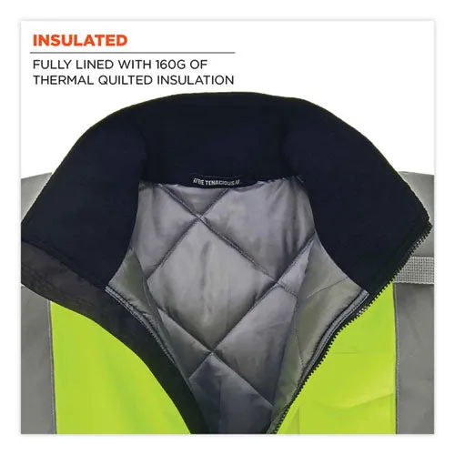 Glowear 8377 Class 3 Hi-vis Quilted Bomber Jacket, Lime, X-large, Ships In 1-3 Business Days