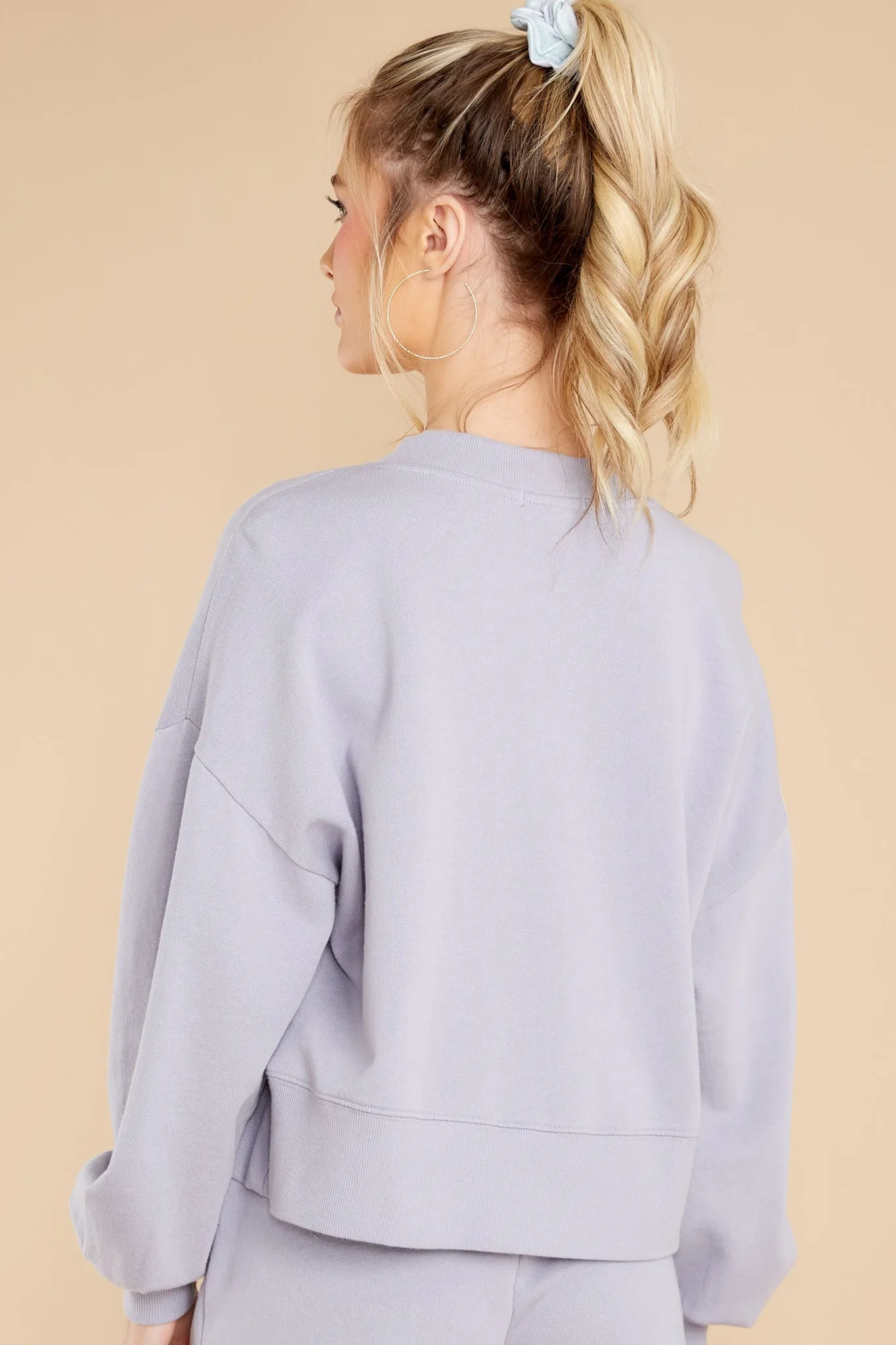 Hana Lavender Ash Henley Sweatshirt