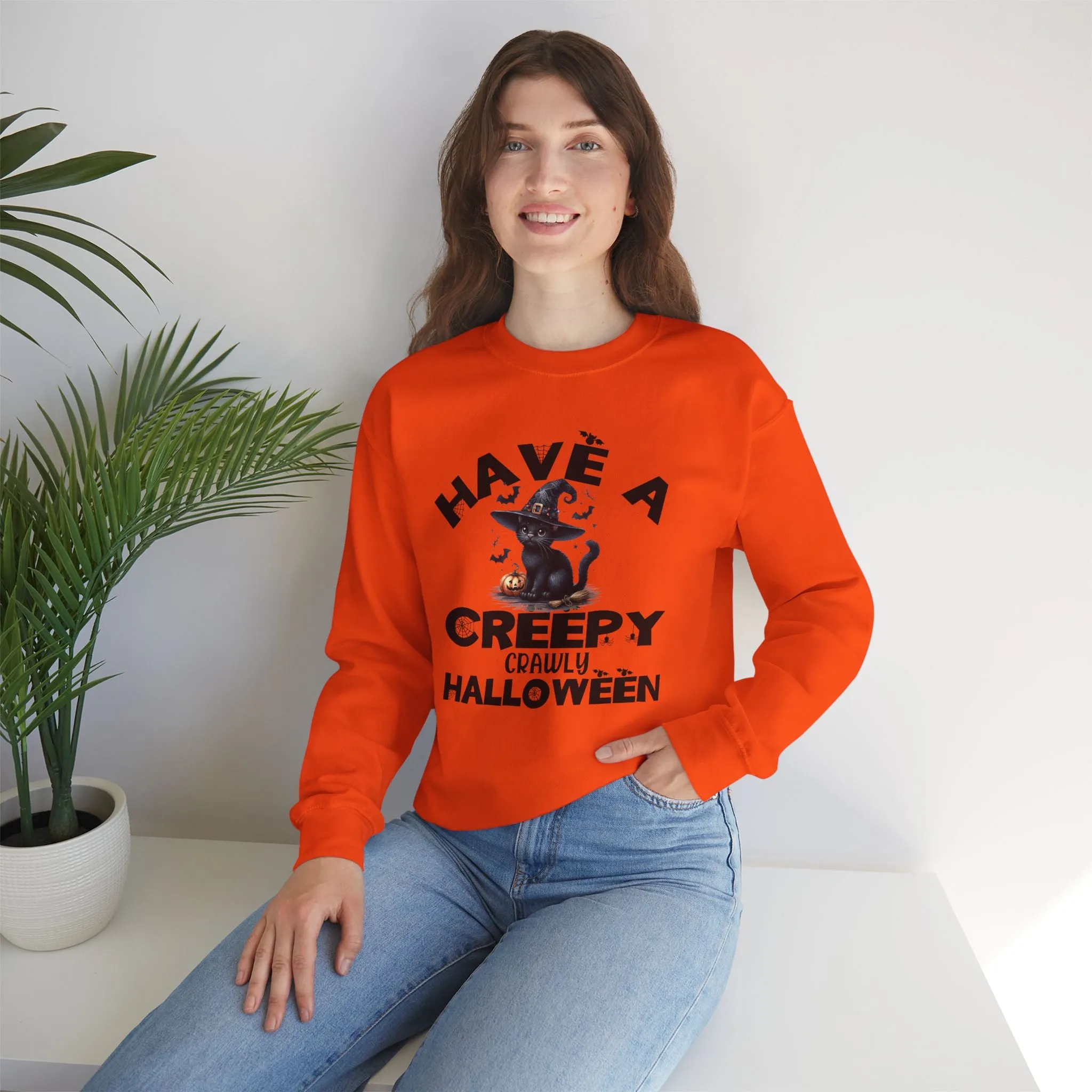 Have A Creepy Crawly Halloween Sweatshirt, Happy Halloween Sweatshirt - Unisex Heavy Blend Crewneck, Halloween Sweatshirt, Cute Spooky Ghost sweatshirt.
