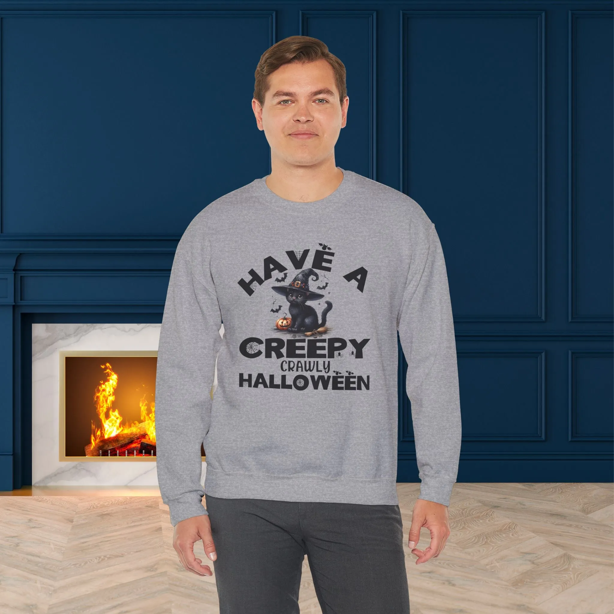 Have A Creepy Crawly Halloween Sweatshirt, Happy Halloween Sweatshirt - Unisex Heavy Blend Crewneck, Halloween Sweatshirt, Cute Spooky Ghost sweatshirt.
