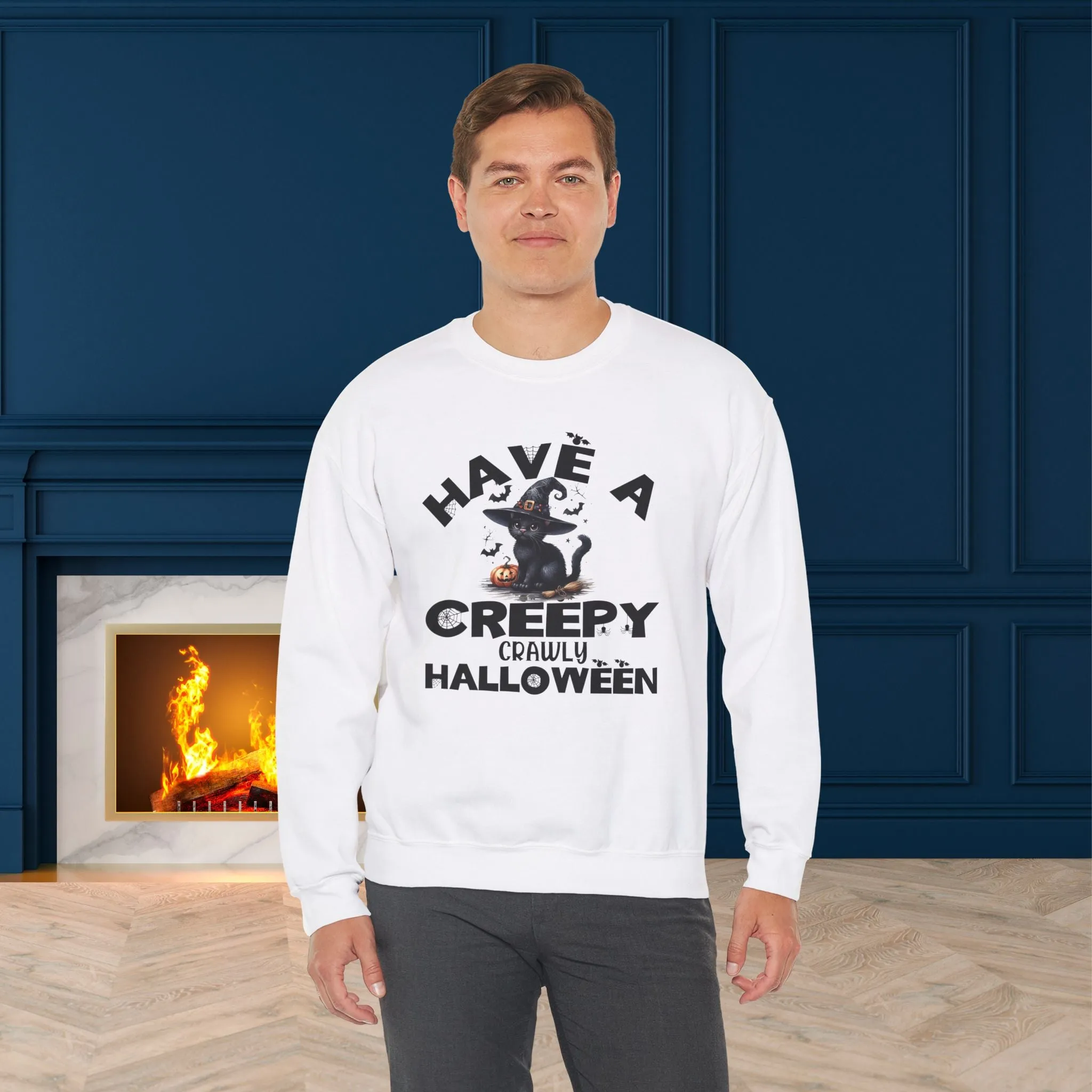 Have A Creepy Crawly Halloween Sweatshirt, Happy Halloween Sweatshirt - Unisex Heavy Blend Crewneck, Halloween Sweatshirt, Cute Spooky Ghost sweatshirt.