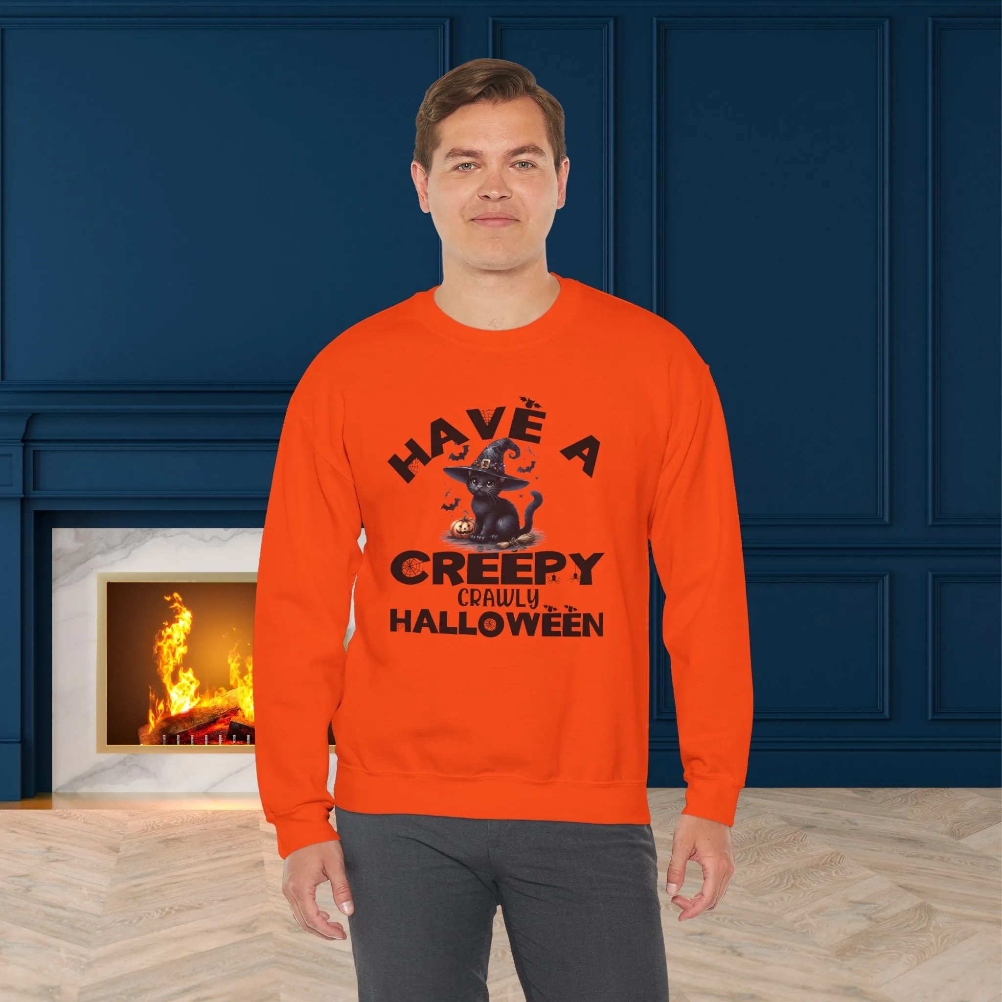 Have A Creepy Crawly Halloween Sweatshirt, Happy Halloween Sweatshirt - Unisex Heavy Blend Crewneck, Halloween Sweatshirt, Cute Spooky Ghost sweatshirt.