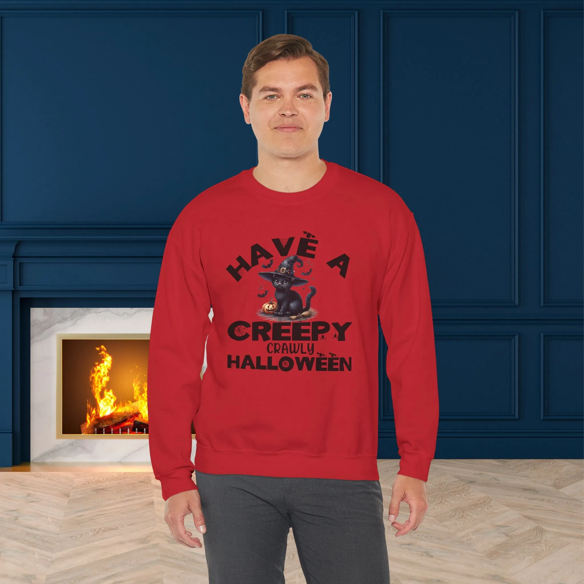 Have A Creepy Crawly Halloween Sweatshirt, Happy Halloween Sweatshirt - Unisex Heavy Blend Crewneck, Halloween Sweatshirt, Cute Spooky Ghost sweatshirt.