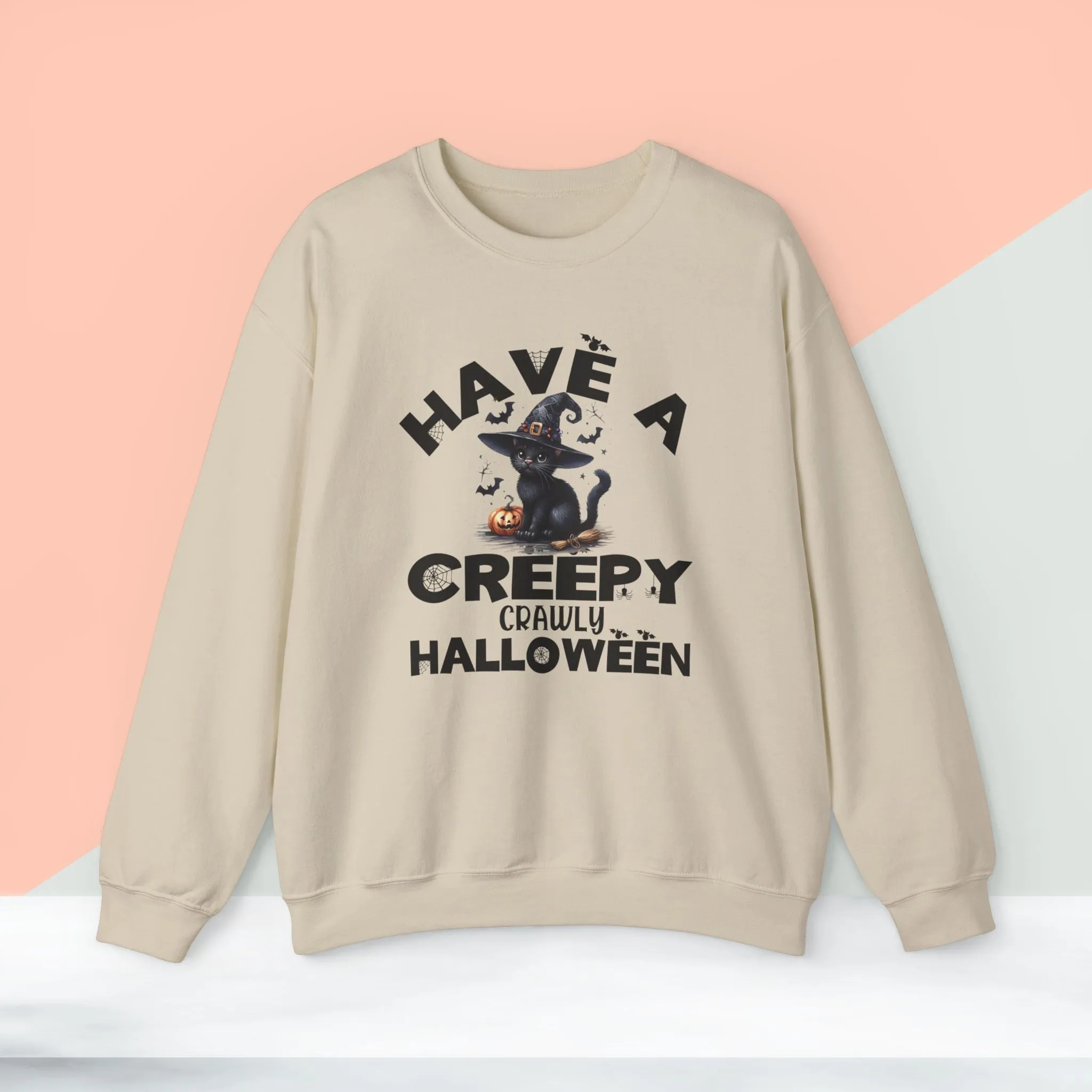 Have A Creepy Crawly Halloween Sweatshirt, Happy Halloween Sweatshirt - Unisex Heavy Blend Crewneck, Halloween Sweatshirt, Cute Spooky Ghost sweatshirt.