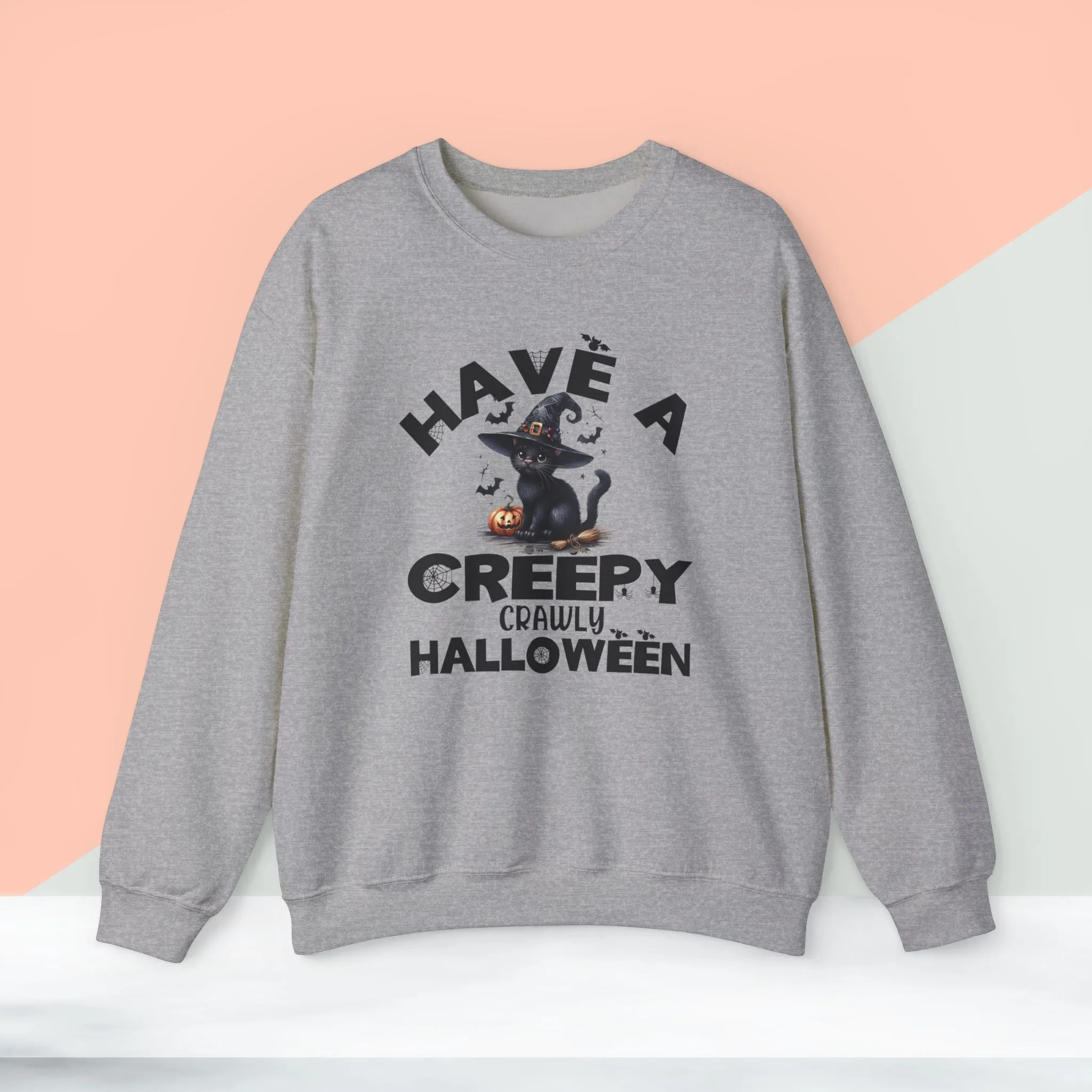 Have A Creepy Crawly Halloween Sweatshirt, Happy Halloween Sweatshirt - Unisex Heavy Blend Crewneck, Halloween Sweatshirt, Cute Spooky Ghost sweatshirt.