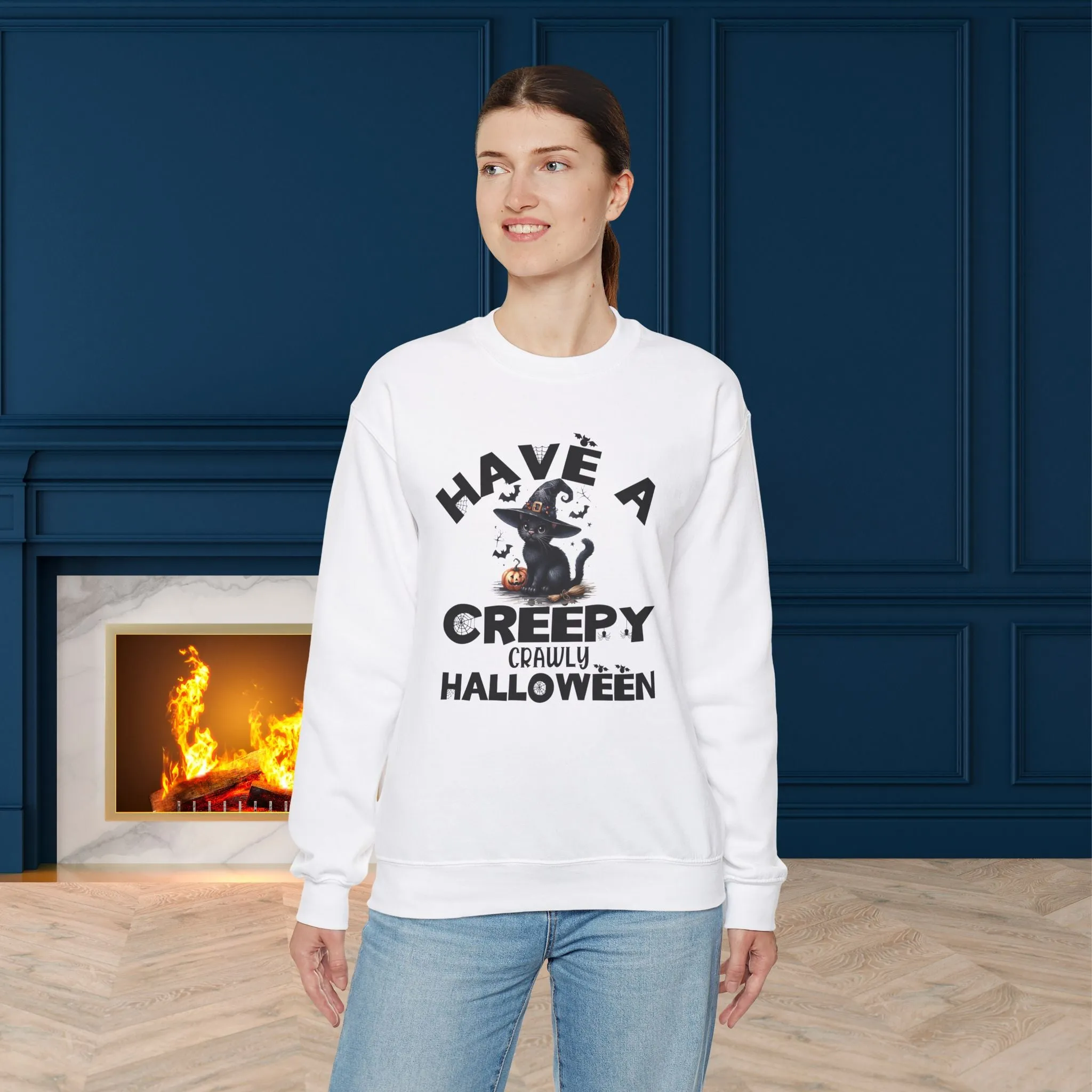 Have A Creepy Crawly Halloween Sweatshirt, Happy Halloween Sweatshirt - Unisex Heavy Blend Crewneck, Halloween Sweatshirt, Cute Spooky Ghost sweatshirt.
