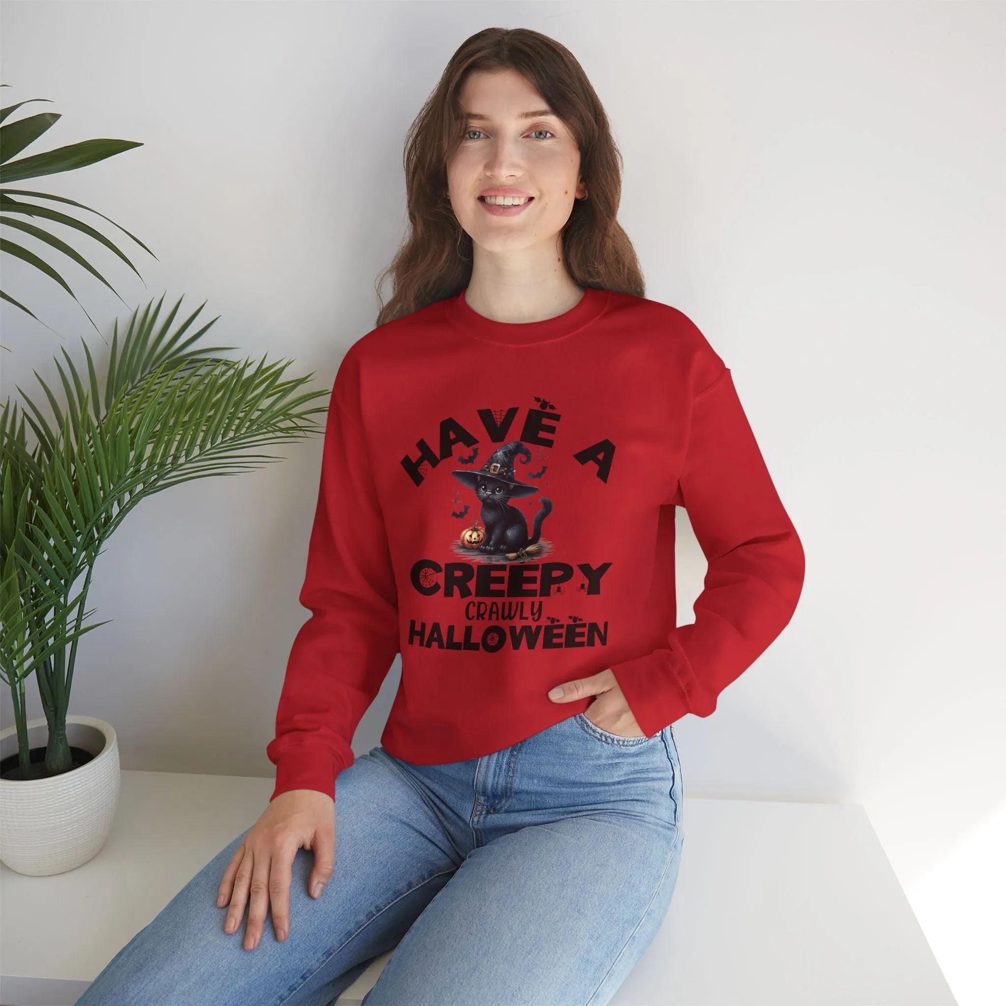 Have A Creepy Crawly Halloween Sweatshirt, Happy Halloween Sweatshirt - Unisex Heavy Blend Crewneck, Halloween Sweatshirt, Cute Spooky Ghost sweatshirt.