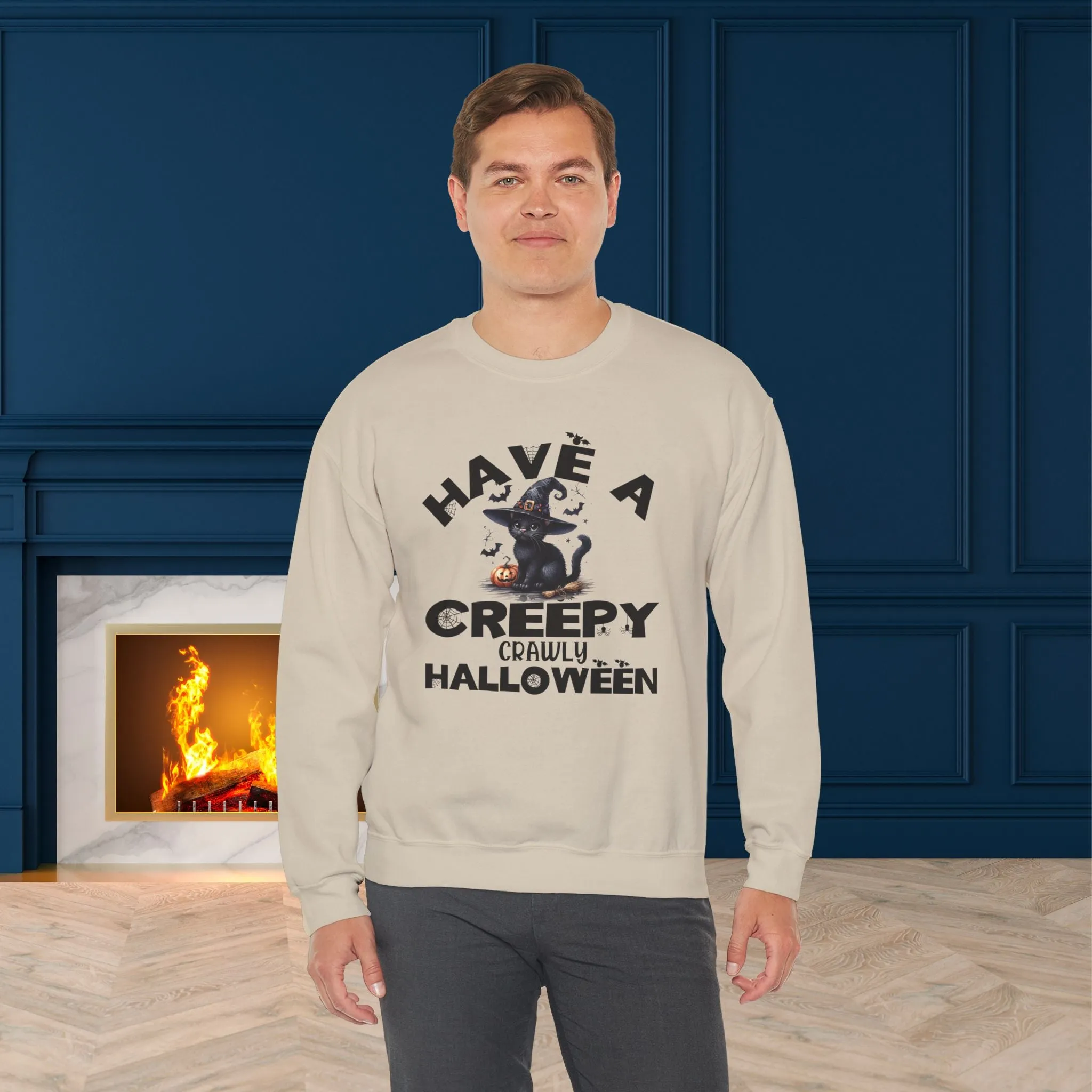 Have A Creepy Crawly Halloween Sweatshirt, Happy Halloween Sweatshirt - Unisex Heavy Blend Crewneck, Halloween Sweatshirt, Cute Spooky Ghost sweatshirt.