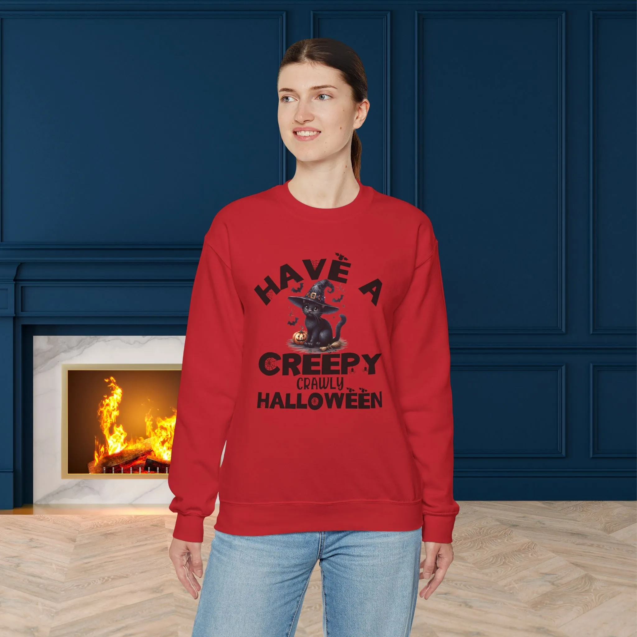 Have A Creepy Crawly Halloween Sweatshirt, Happy Halloween Sweatshirt - Unisex Heavy Blend Crewneck, Halloween Sweatshirt, Cute Spooky Ghost sweatshirt.