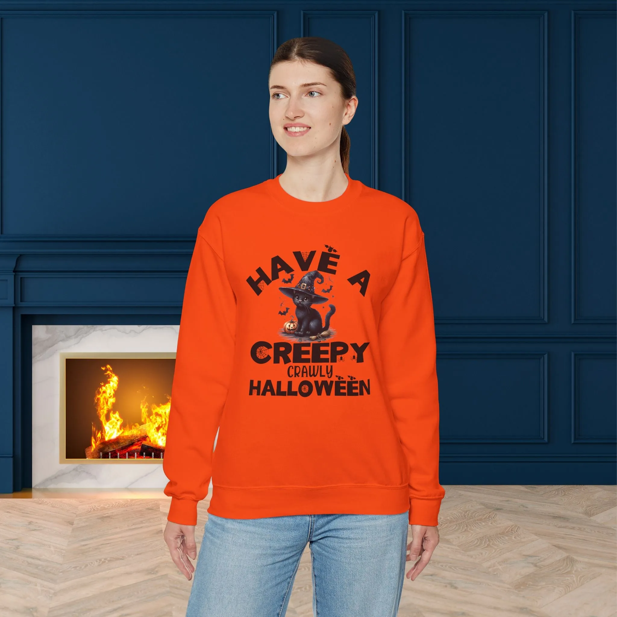 Have A Creepy Crawly Halloween Sweatshirt, Happy Halloween Sweatshirt - Unisex Heavy Blend Crewneck, Halloween Sweatshirt, Cute Spooky Ghost sweatshirt.