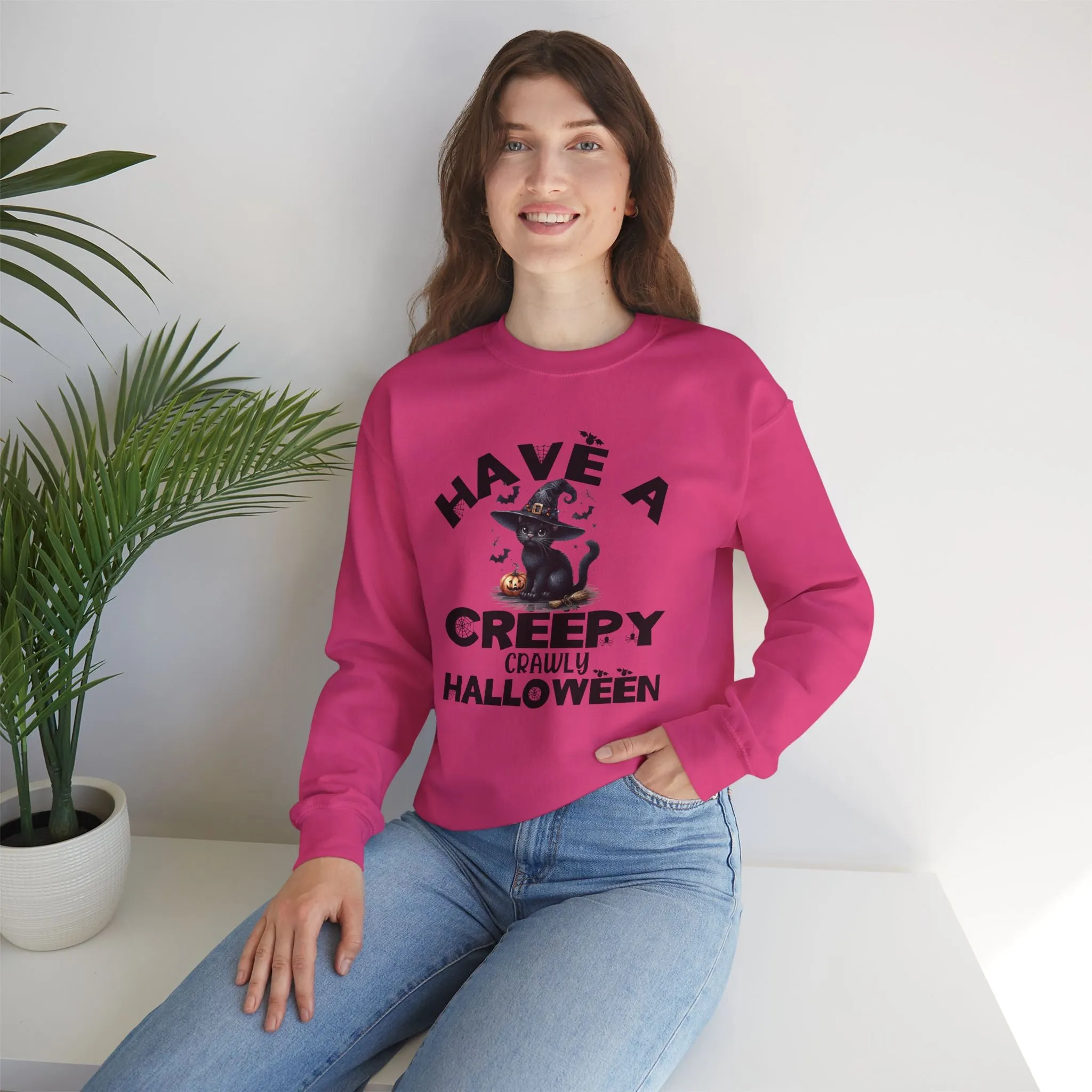 Have A Creepy Crawly Halloween Sweatshirt, Happy Halloween Sweatshirt - Unisex Heavy Blend Crewneck, Halloween Sweatshirt, Cute Spooky Ghost sweatshirt.