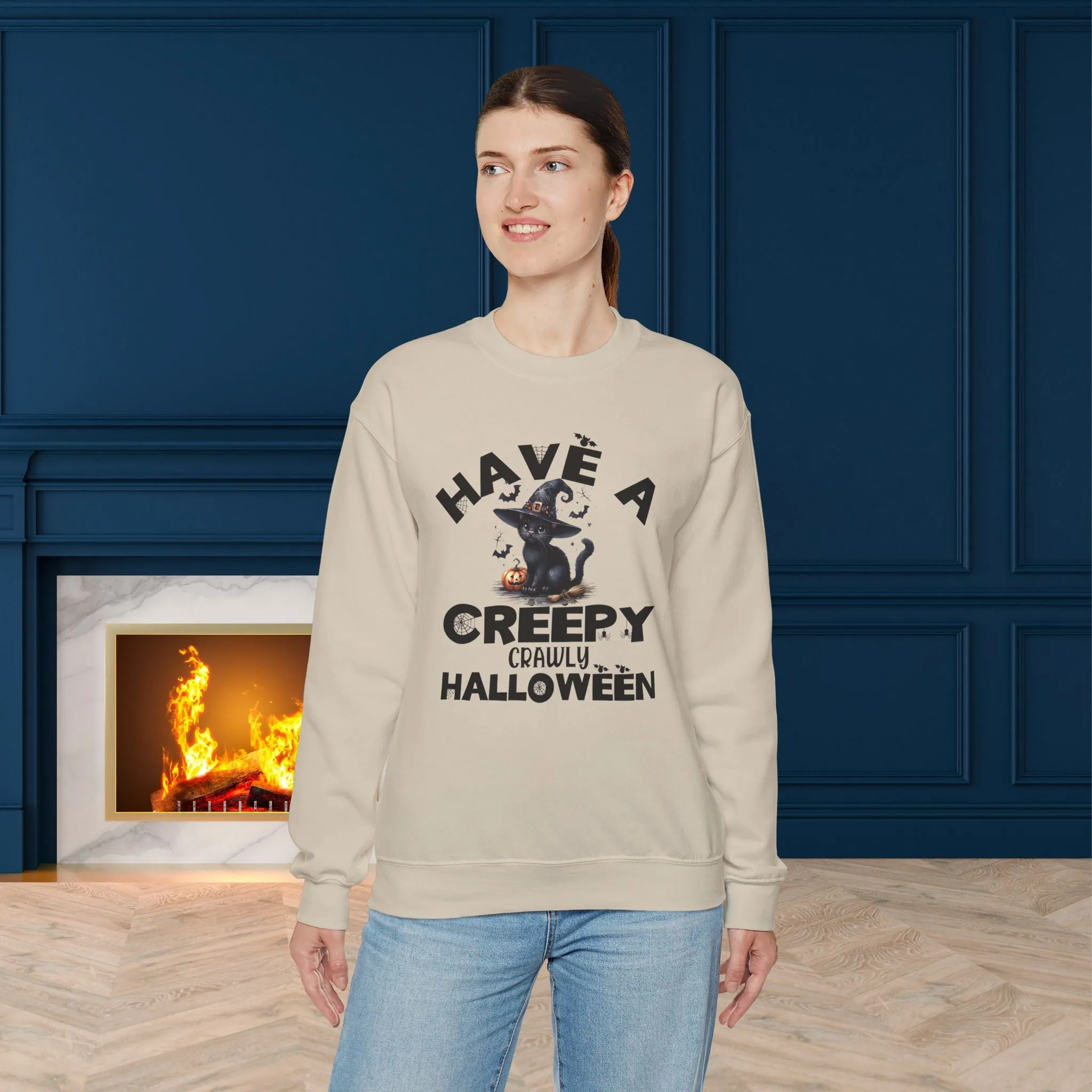 Have A Creepy Crawly Halloween Sweatshirt, Happy Halloween Sweatshirt - Unisex Heavy Blend Crewneck, Halloween Sweatshirt, Cute Spooky Ghost sweatshirt.