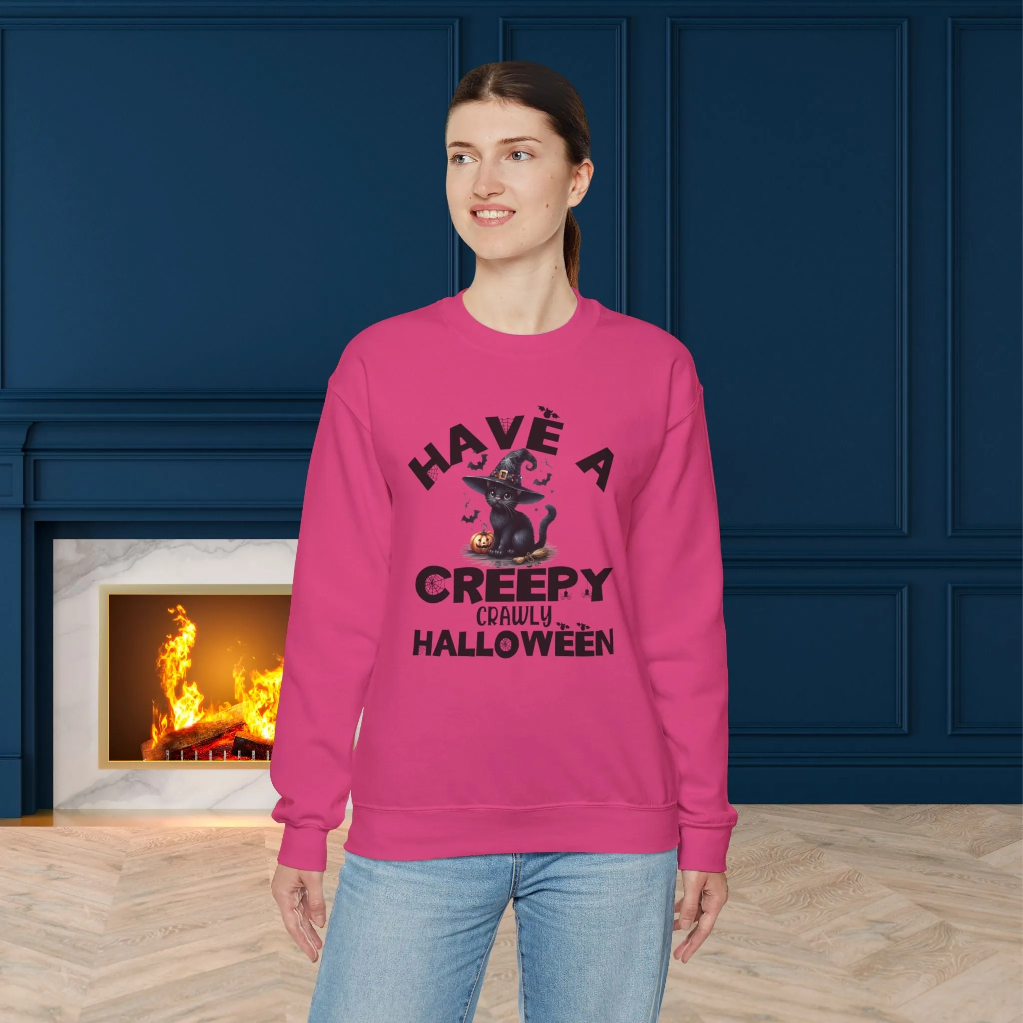 Have A Creepy Crawly Halloween Sweatshirt, Happy Halloween Sweatshirt - Unisex Heavy Blend Crewneck, Halloween Sweatshirt, Cute Spooky Ghost sweatshirt.