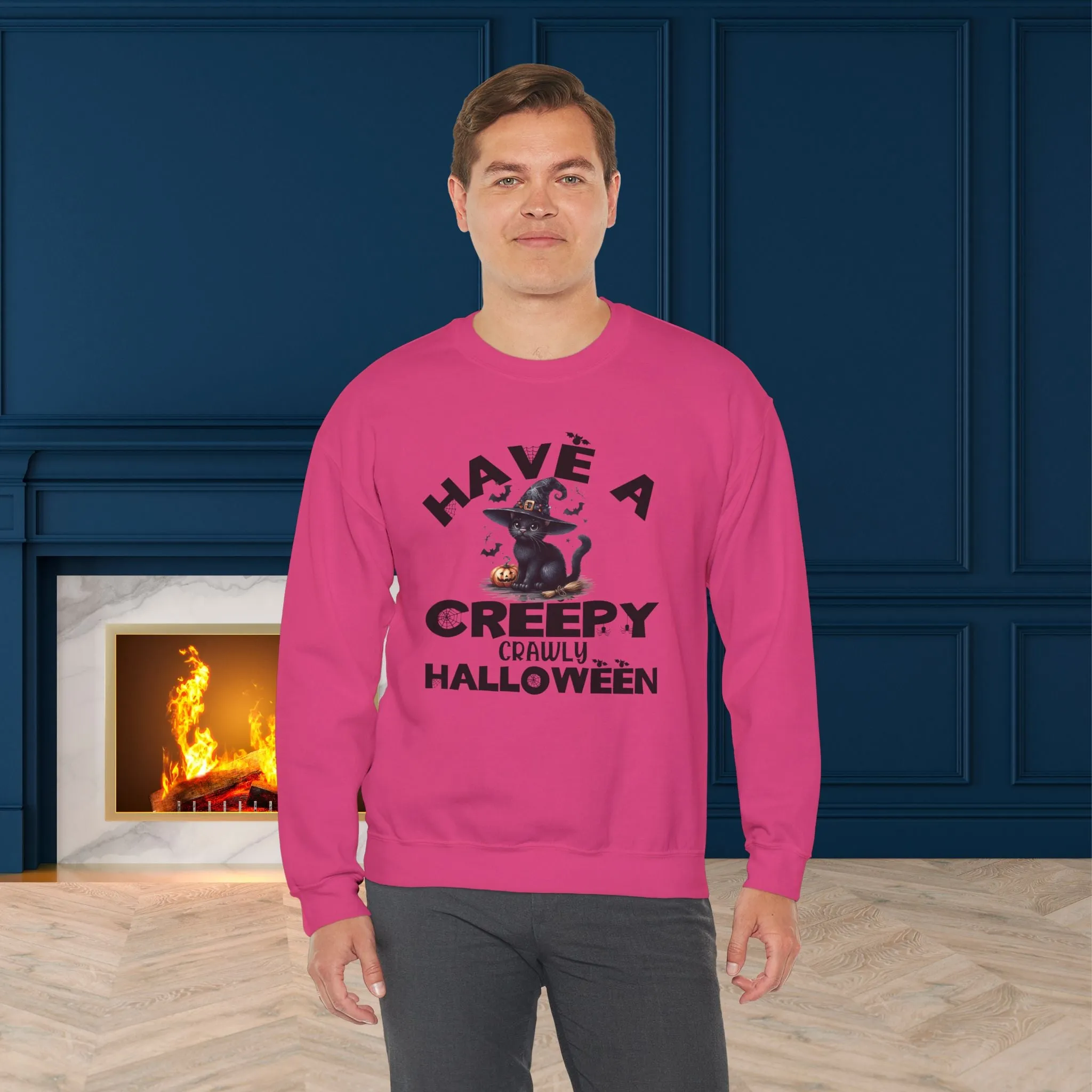 Have A Creepy Crawly Halloween Sweatshirt, Happy Halloween Sweatshirt - Unisex Heavy Blend Crewneck, Halloween Sweatshirt, Cute Spooky Ghost sweatshirt.