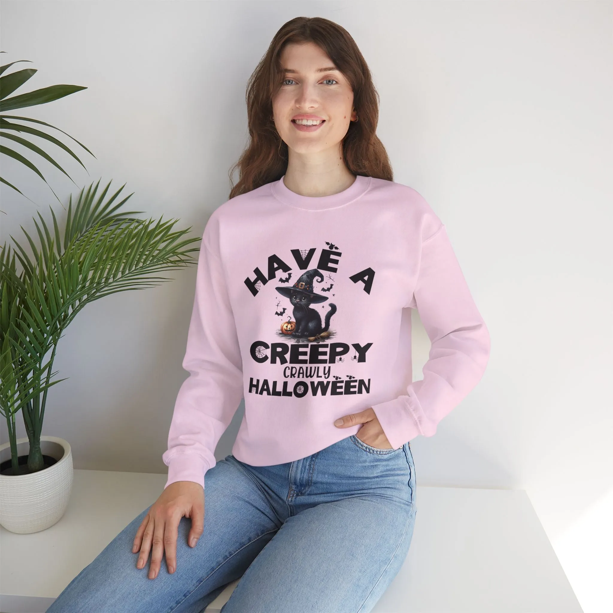 Have A Creepy Crawly Halloween Sweatshirt, Happy Halloween Sweatshirt - Unisex Heavy Blend Crewneck, Halloween Sweatshirt, Cute Spooky Ghost sweatshirt.