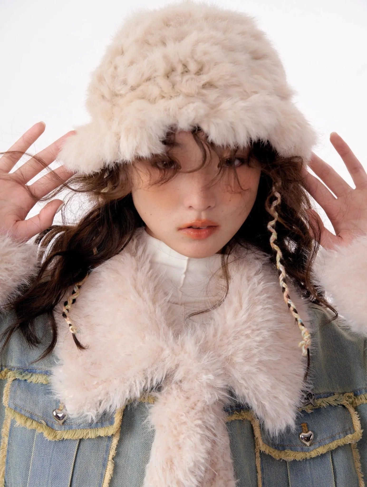 High-end Quilted Lamb Plush Denim Cotton Coat ZIZ0012