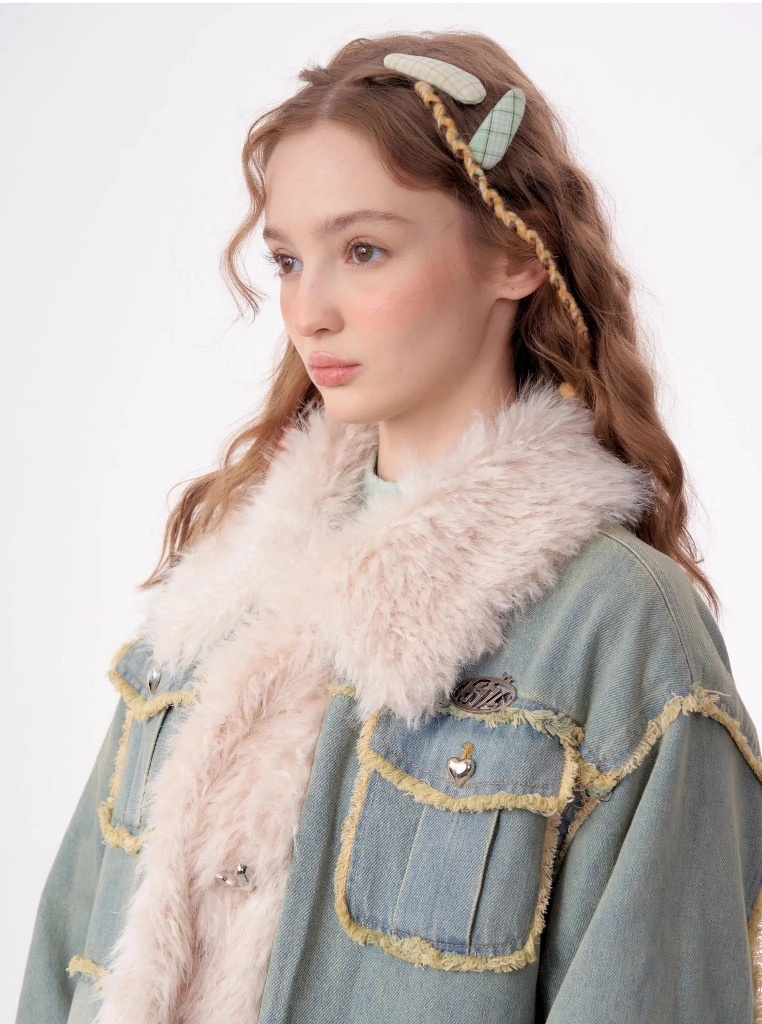 High-end Quilted Lamb Plush Denim Cotton Coat ZIZ0012