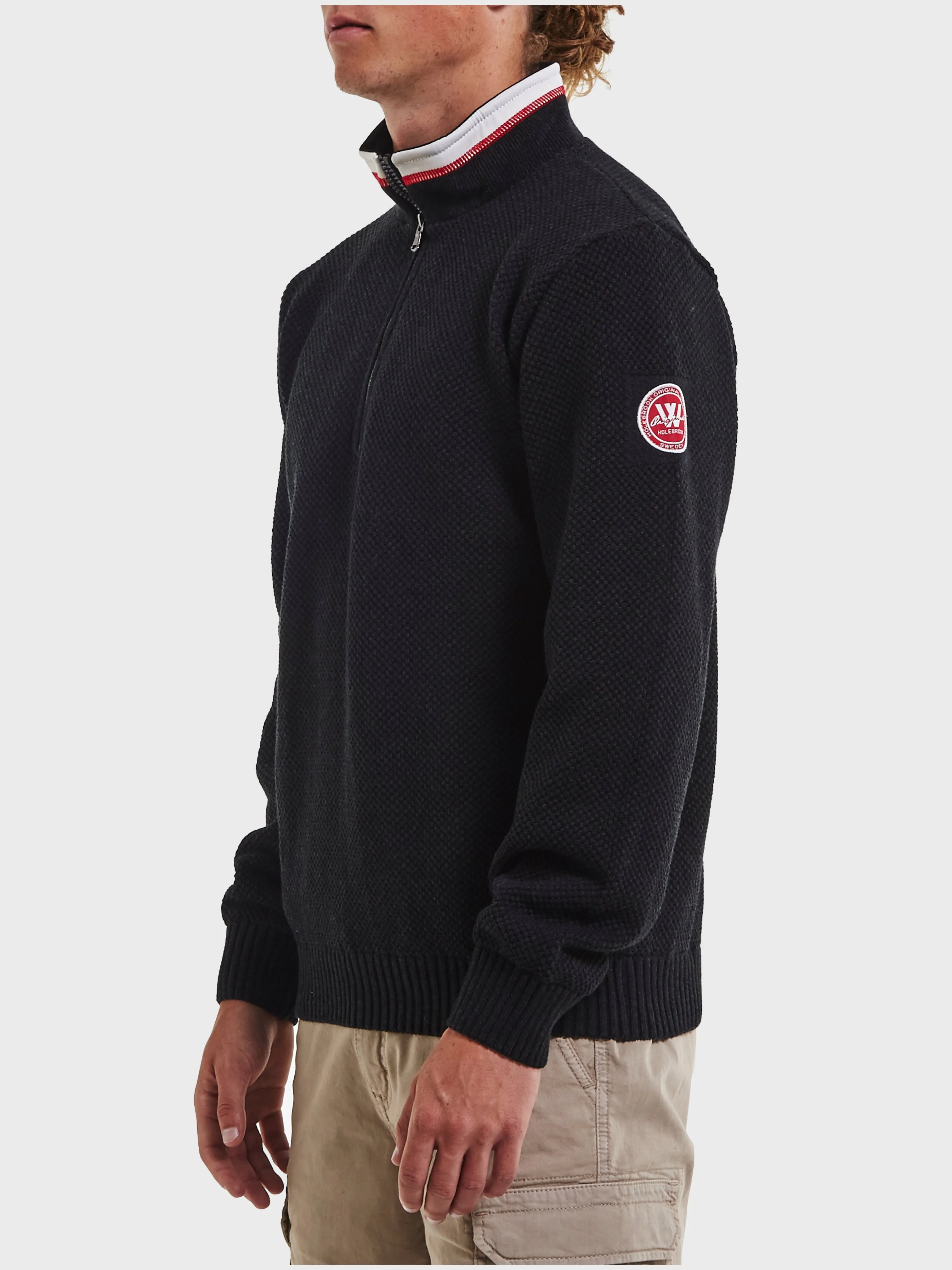 Holebrook Mens Classic Windproof Sweater-Black Mel