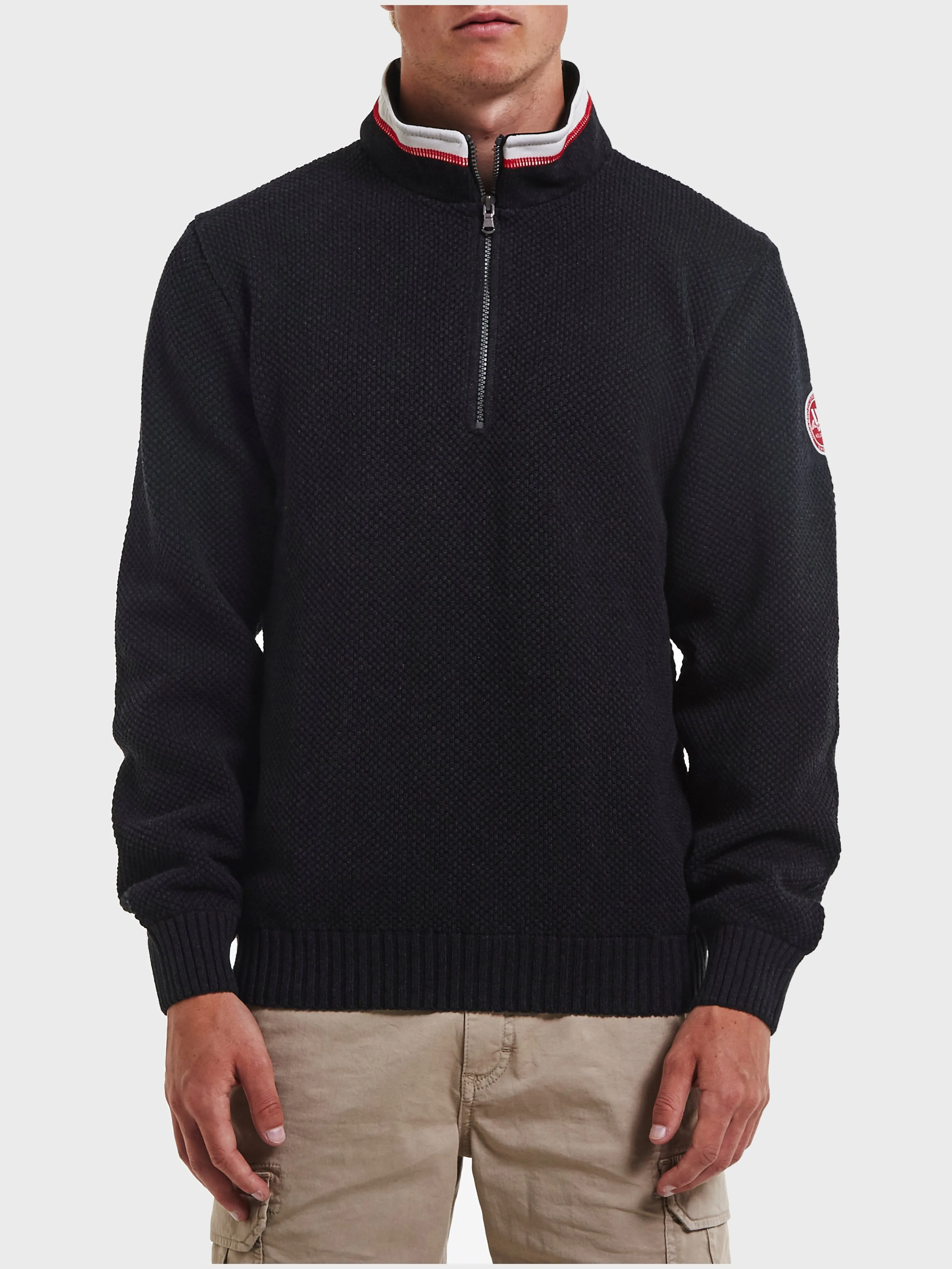 Holebrook Mens Classic Windproof Sweater-Black Mel