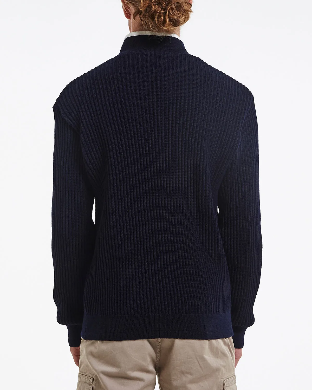 Holebrook Mens Zipper Wool WP Sweater Navy