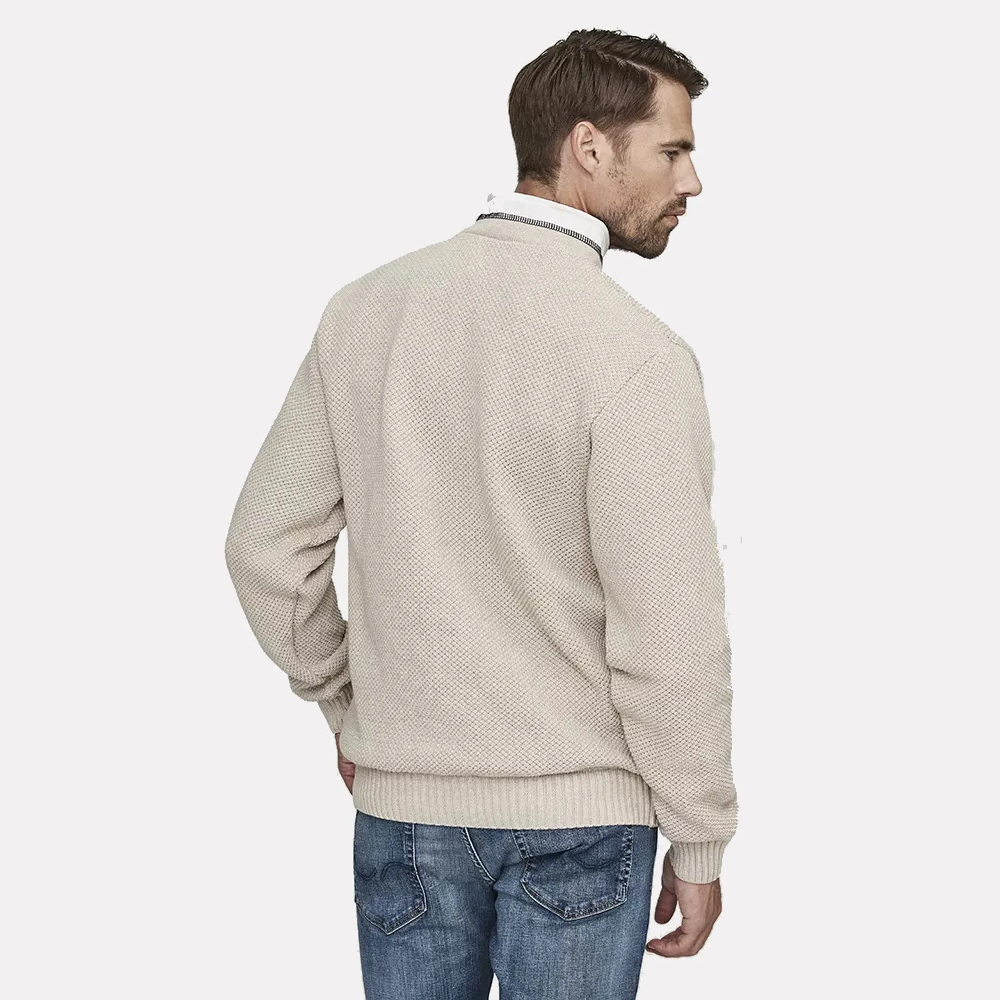 Holebrook Sweden Classic Windproof Knitted Cotton Sweater / Khaki