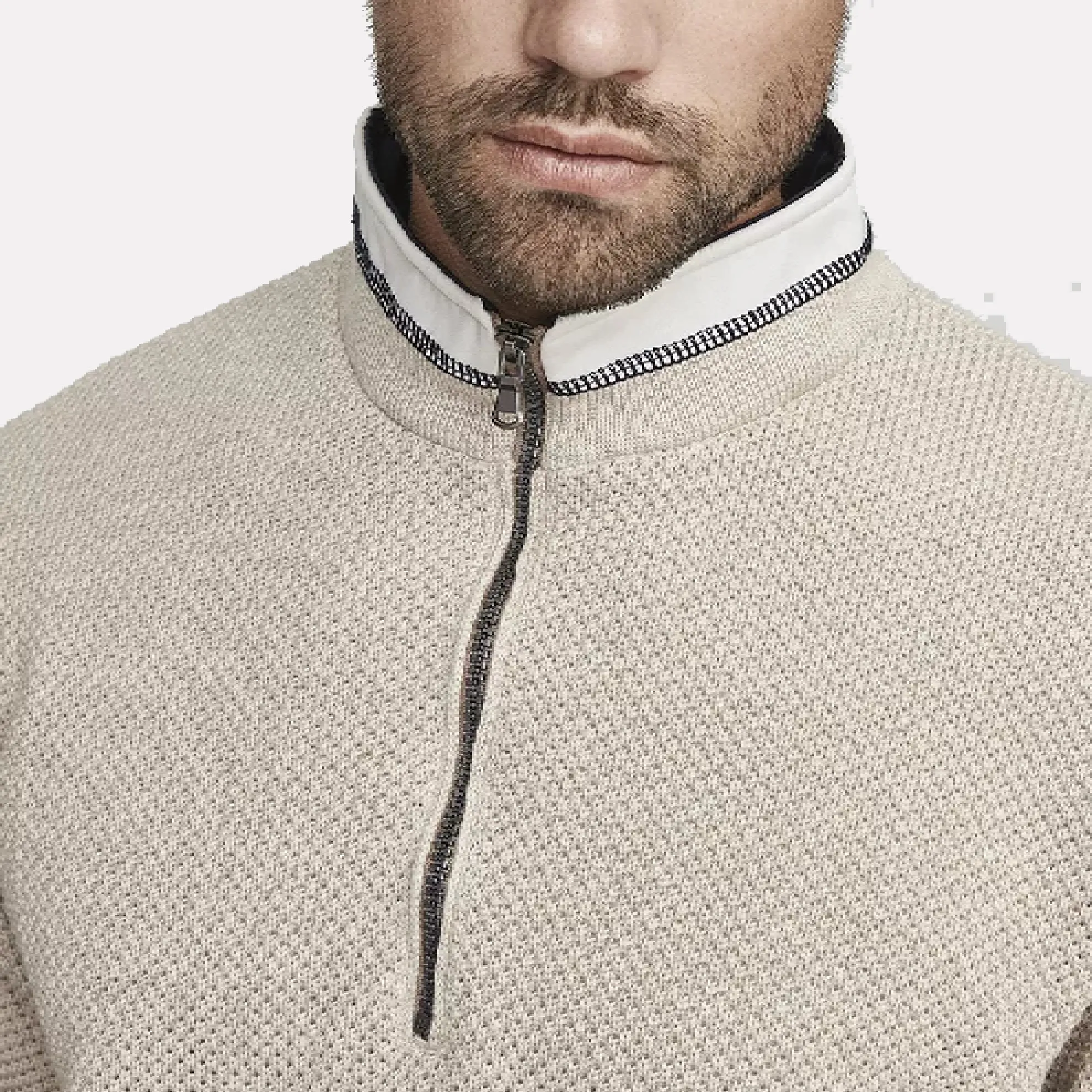 Holebrook Sweden Classic Windproof Knitted Cotton Sweater / Khaki