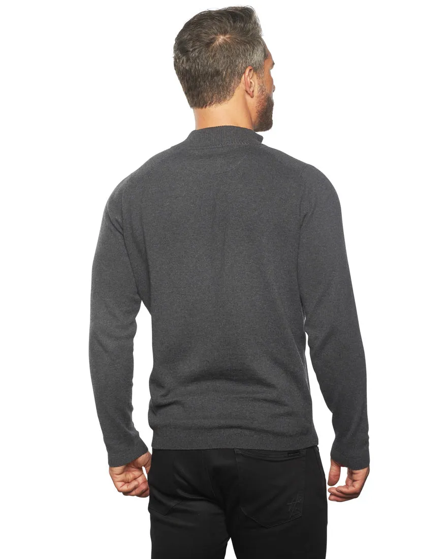 Luka Quarter-Zip Cotton & Cashmere FITTED Sweater