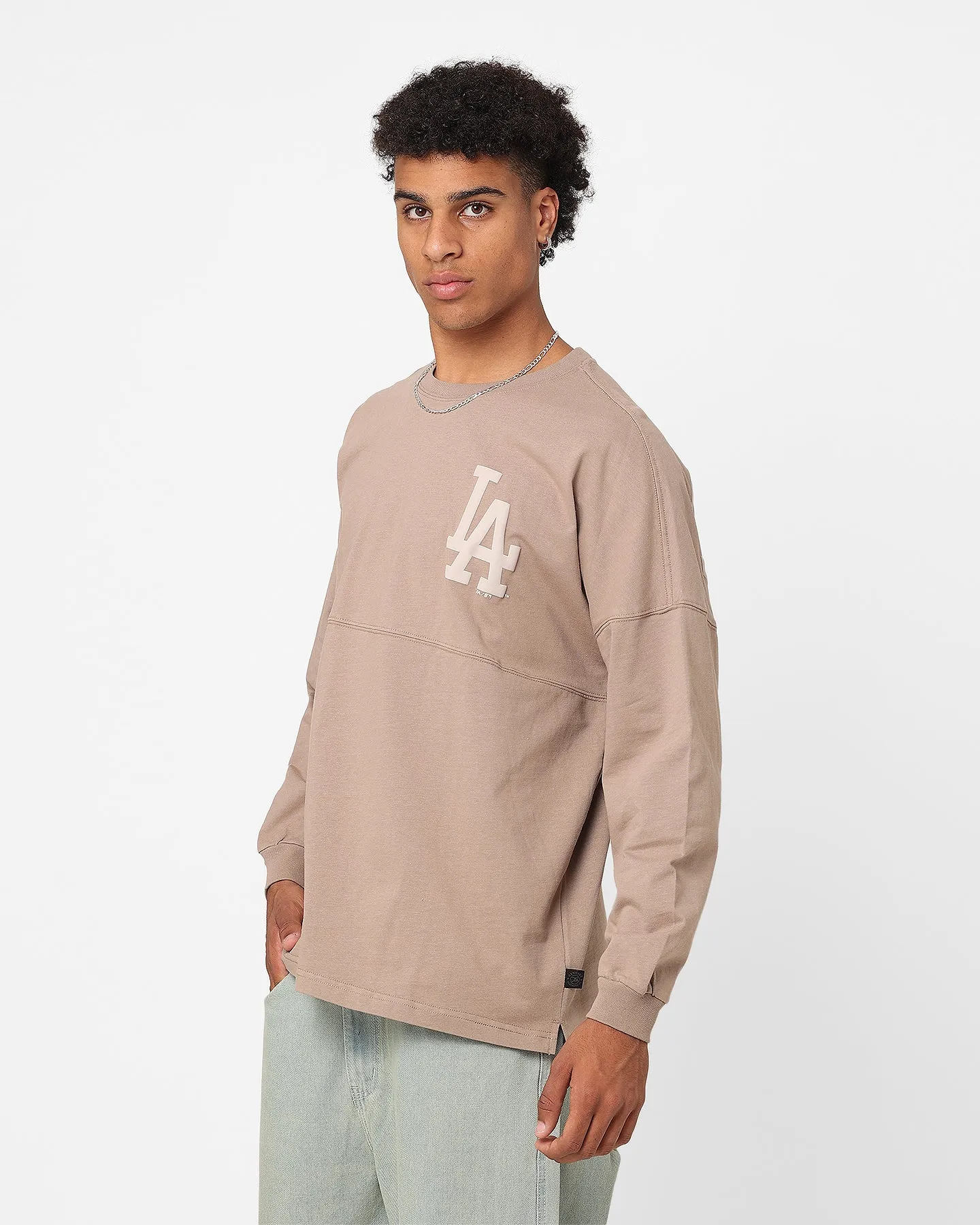 Majestic Athletic Los Angeles Dodgers Tonal Stark Long Sleeve T-Shirt Desert Taupe