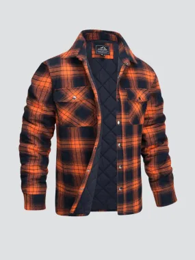 Men's Striped Flannel Shirt Jacket - Durable & Versatile Outdoor Wear