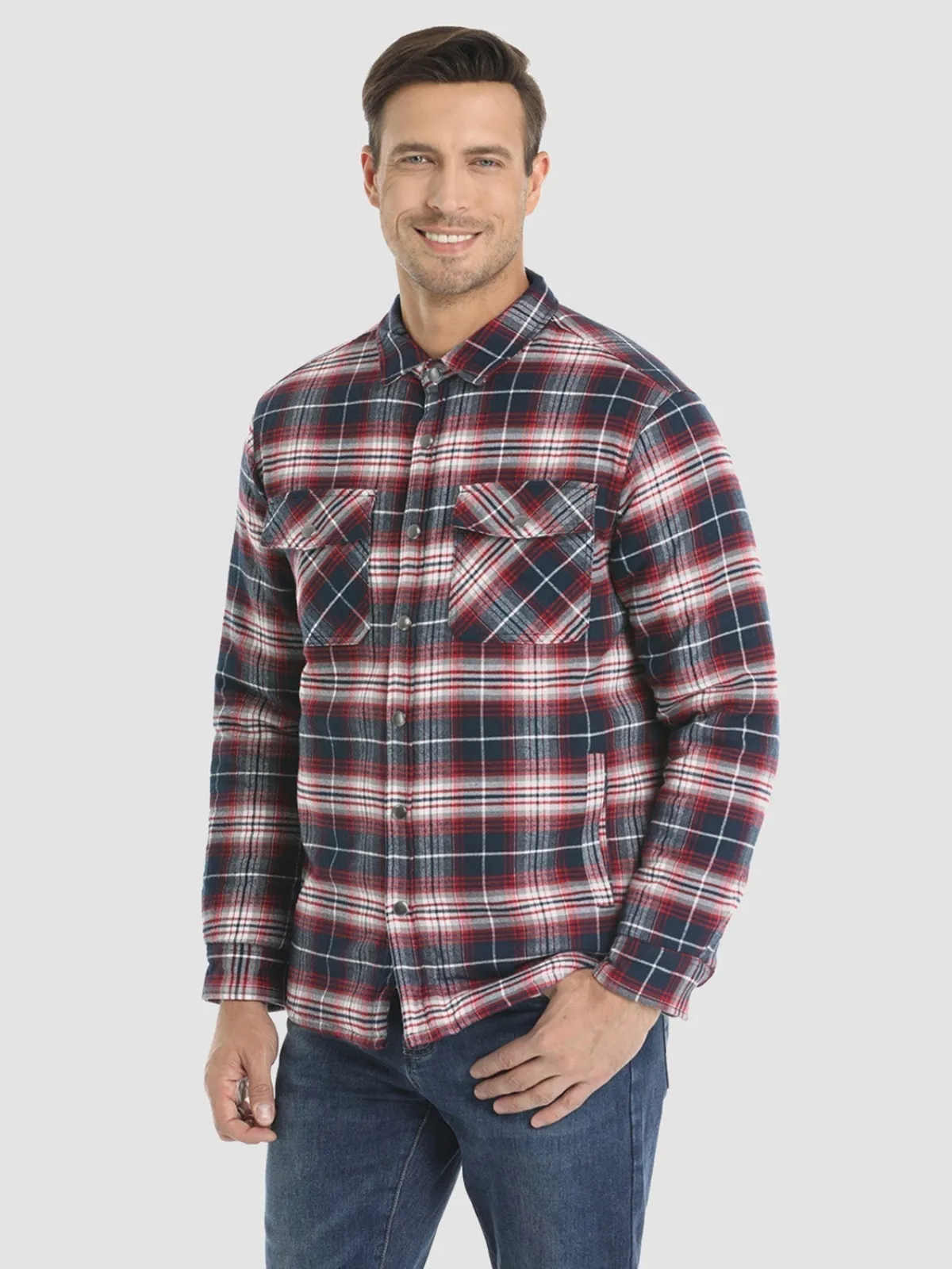 Men's Striped Flannel Shirt Jacket - Durable & Versatile Outdoor Wear