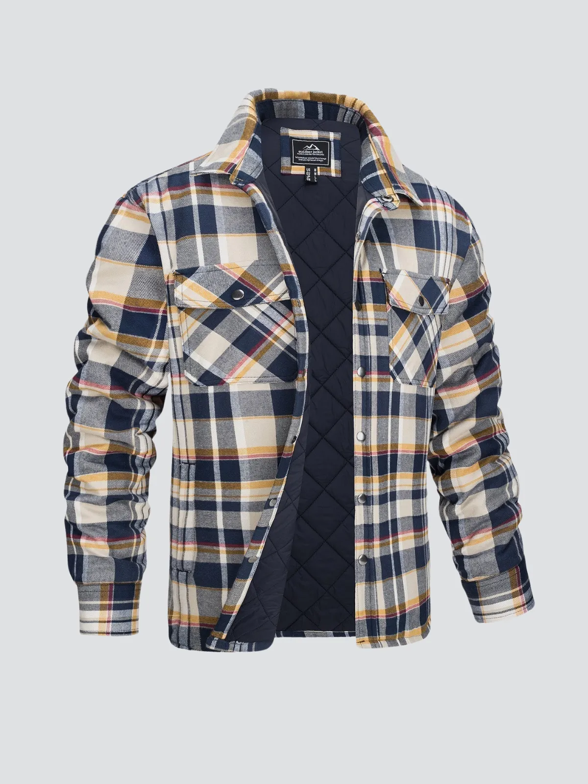 Men's Striped Flannel Shirt Jacket - Durable & Versatile Outdoor Wear