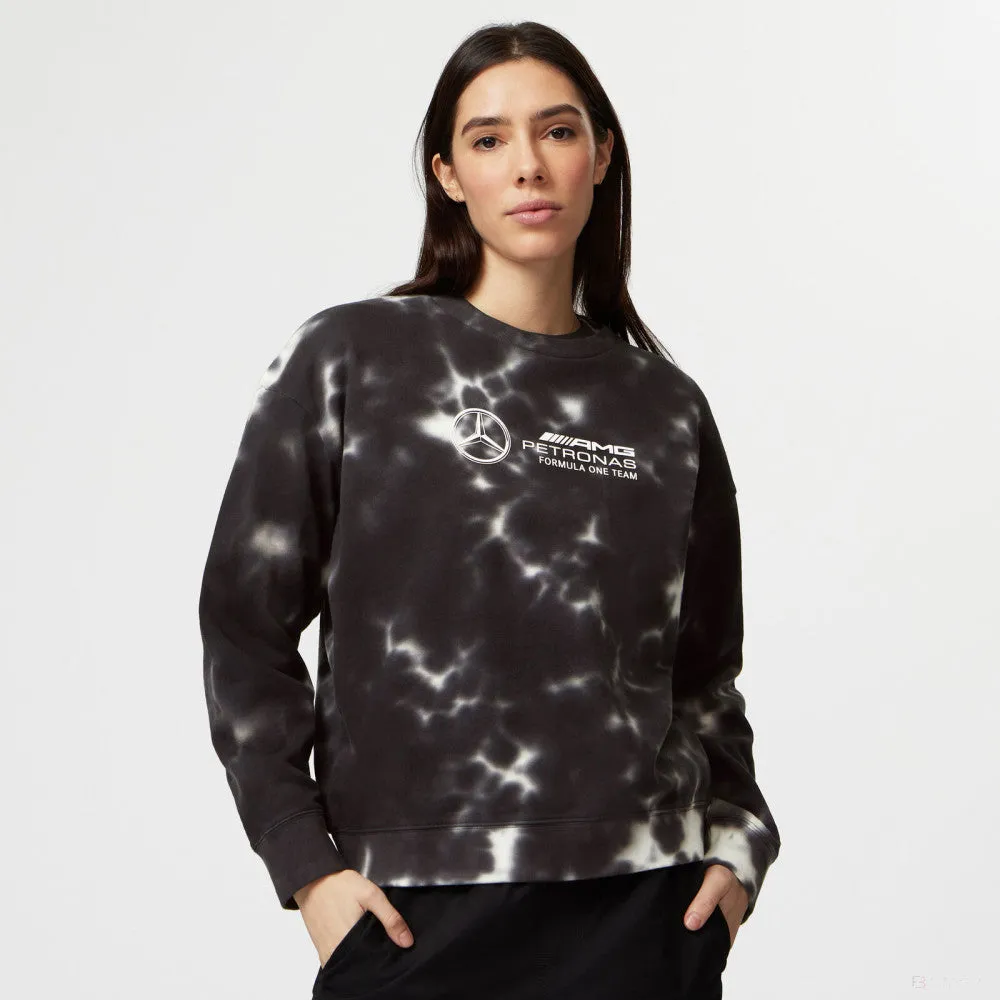 Mercedes Womens Tie Dye Crew, Grey