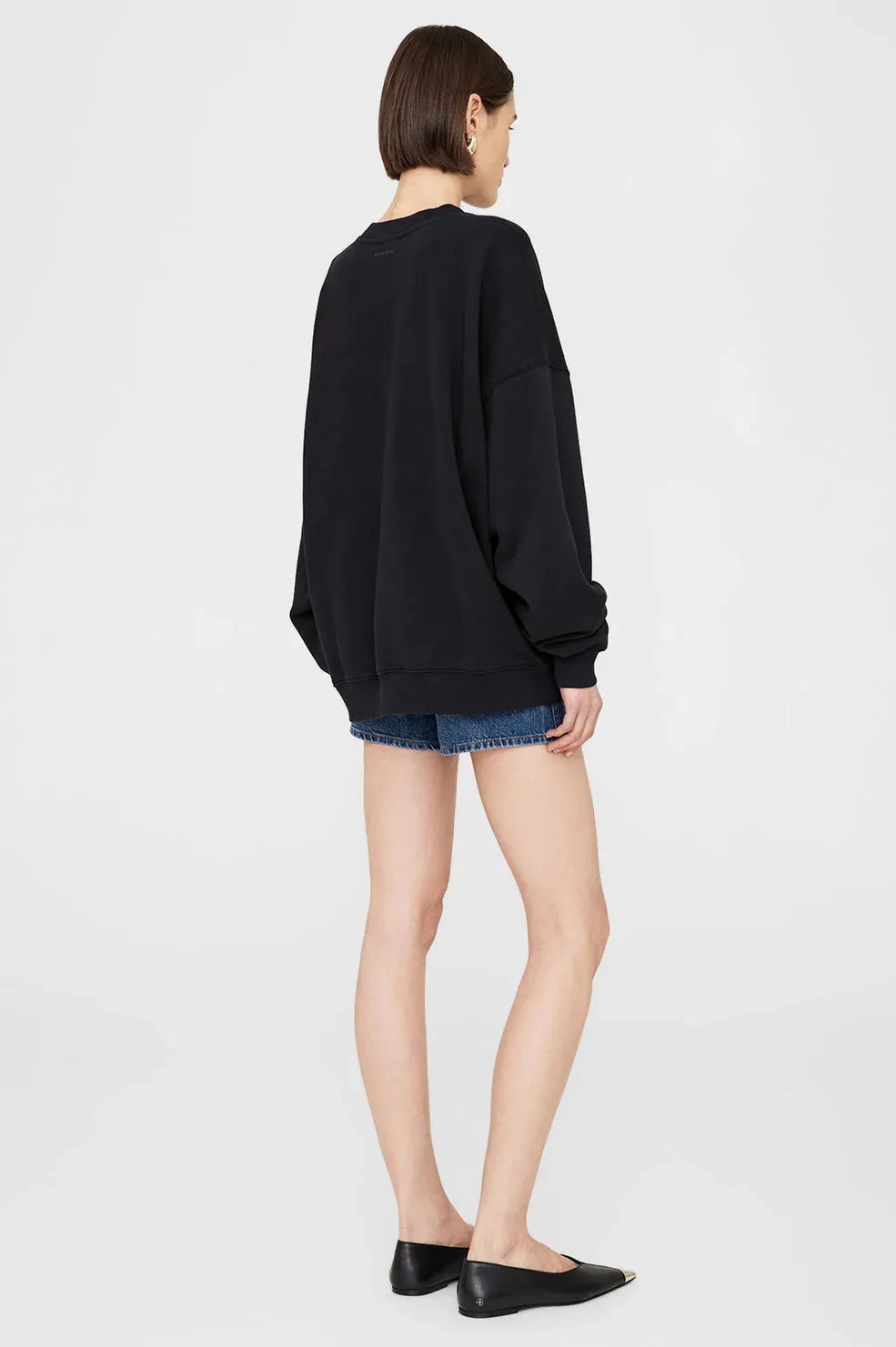 MILES OVERSIZED SWEATSHIRT LETTERMAN BLACK