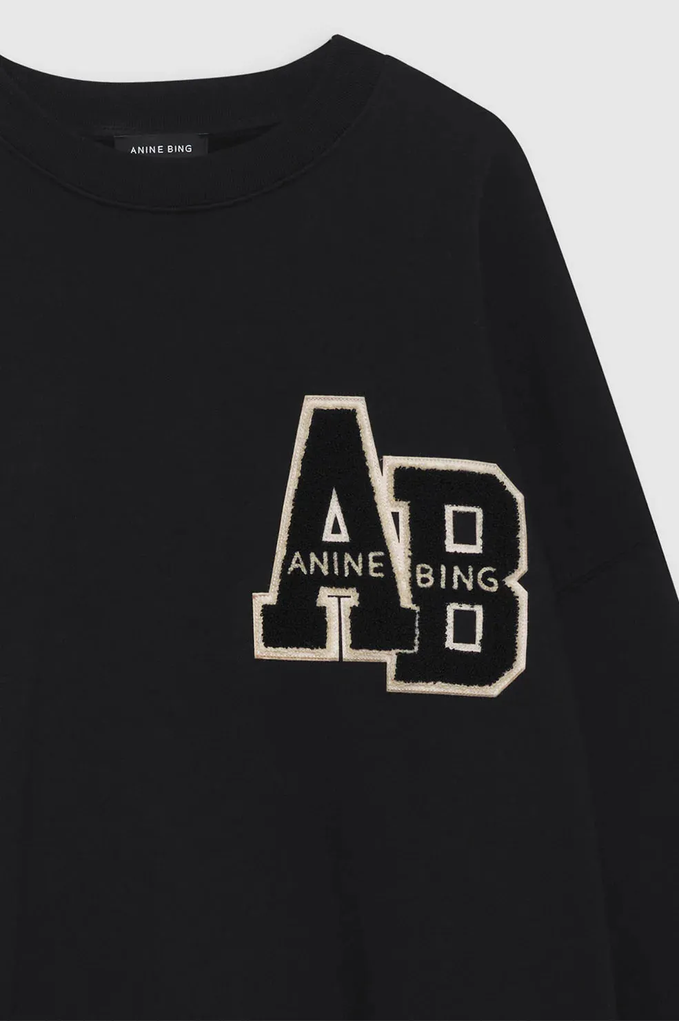MILES OVERSIZED SWEATSHIRT LETTERMAN BLACK