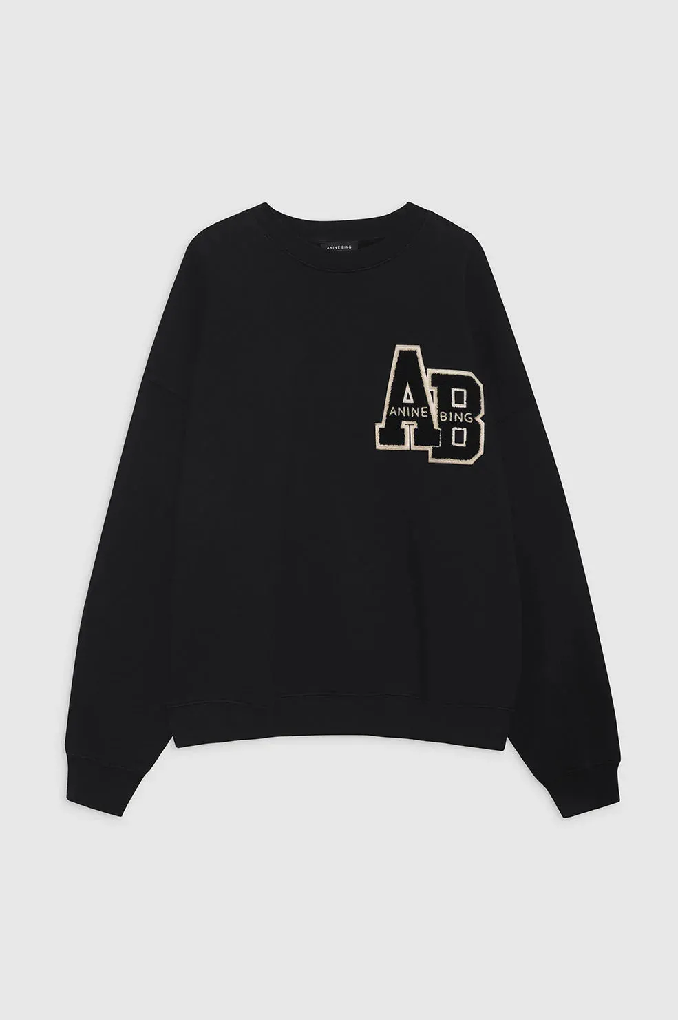 MILES OVERSIZED SWEATSHIRT LETTERMAN BLACK