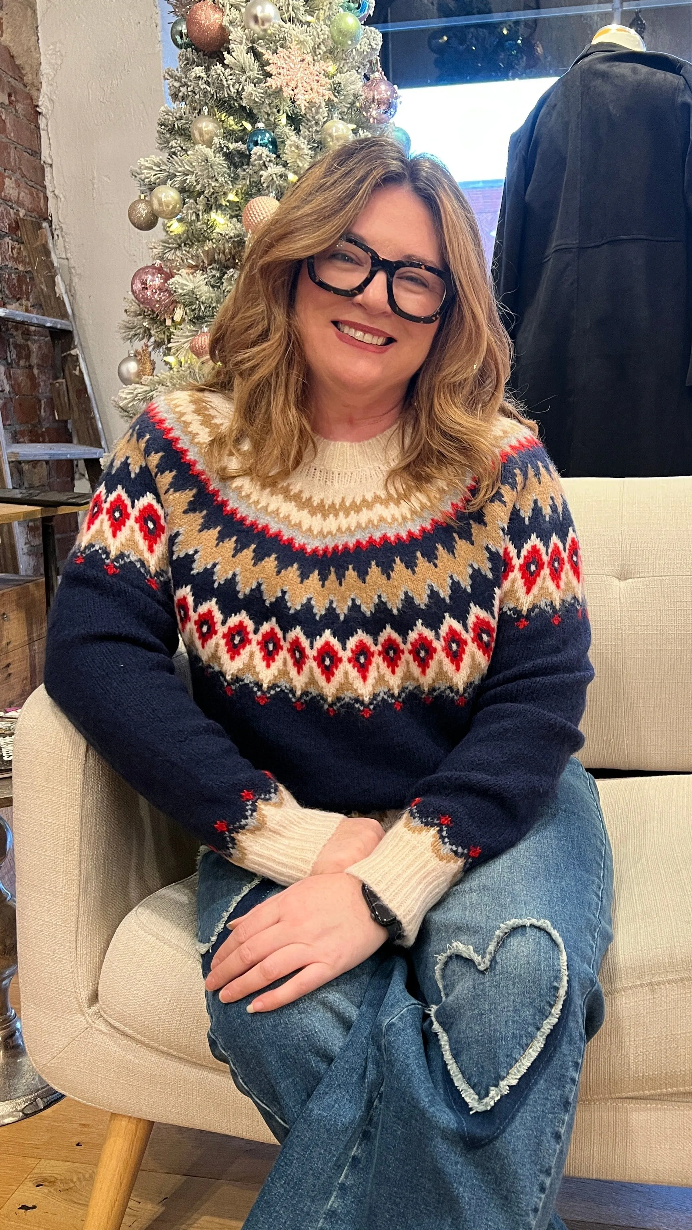 Navy Faire Isle Sweater
